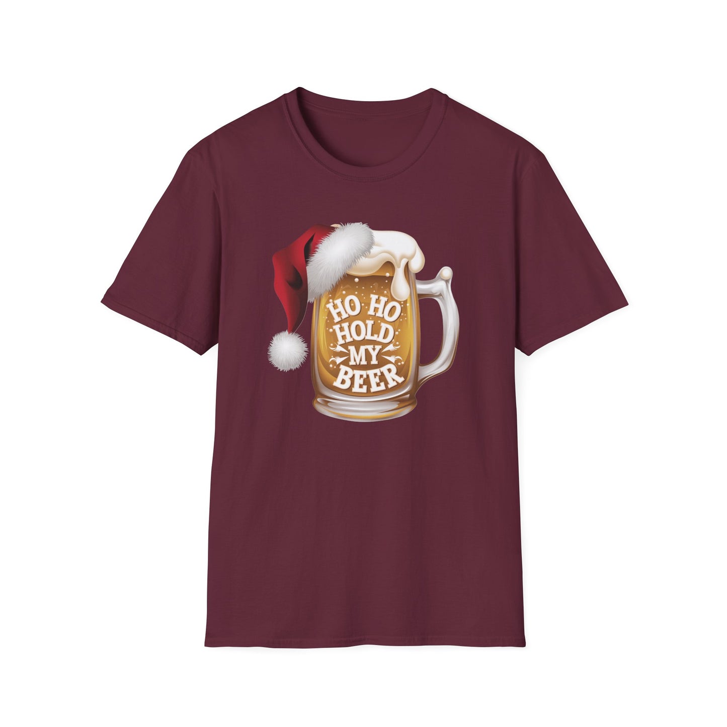 Funny Christmas T-Shirt, Ho Ho Hold My Beer Shirt, Holiday Party Tee, Unisex Graphic Tee, Gift for Beer Lovers