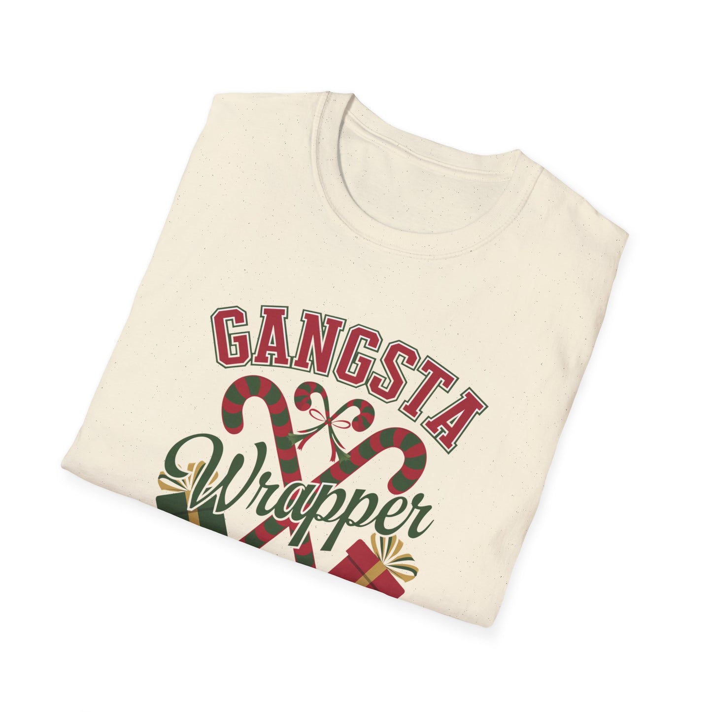 Gangsta Wrapper Unisex T-Shirt, Funny Holiday Shirt, Christmas Apparel, Gift for Him/Her, December Party Outfit, Trendy Holiday Tee