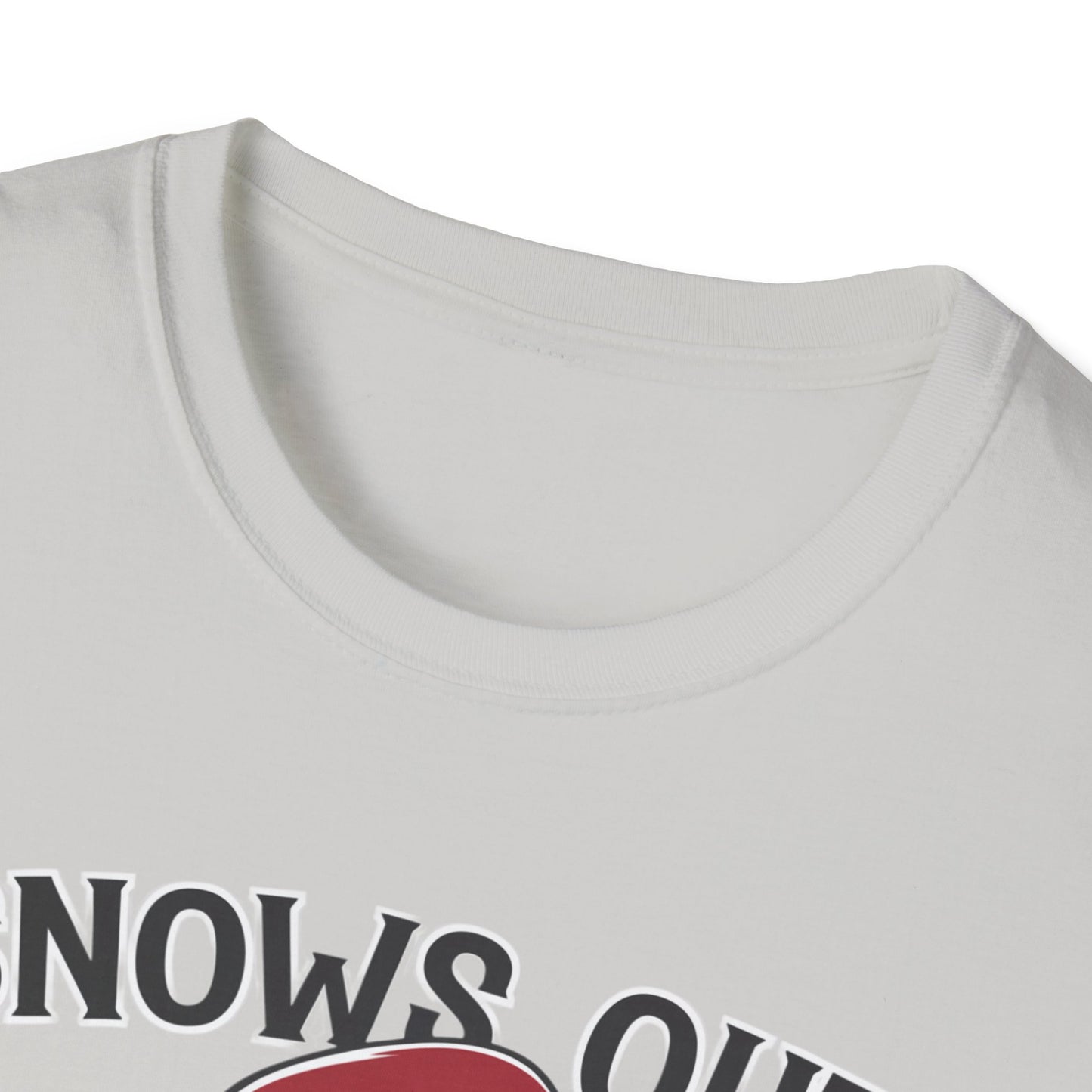 Unisex Holiday T-Shirt - "Snows Out, Hoes Out" - Funny Christmas Top, Winter Party Apparel, Gift for Friends, Casual Wear