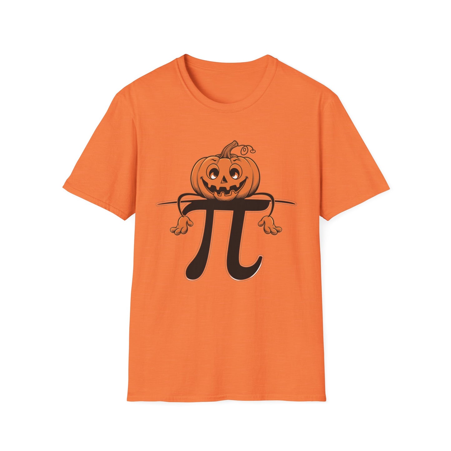 Funny Pumpkin Pi Unisex Softstyle T-Shirt - Halloween Tee, Math Lover Shirt, Fall Apparel, Seasonal Gift, Casual Outfit