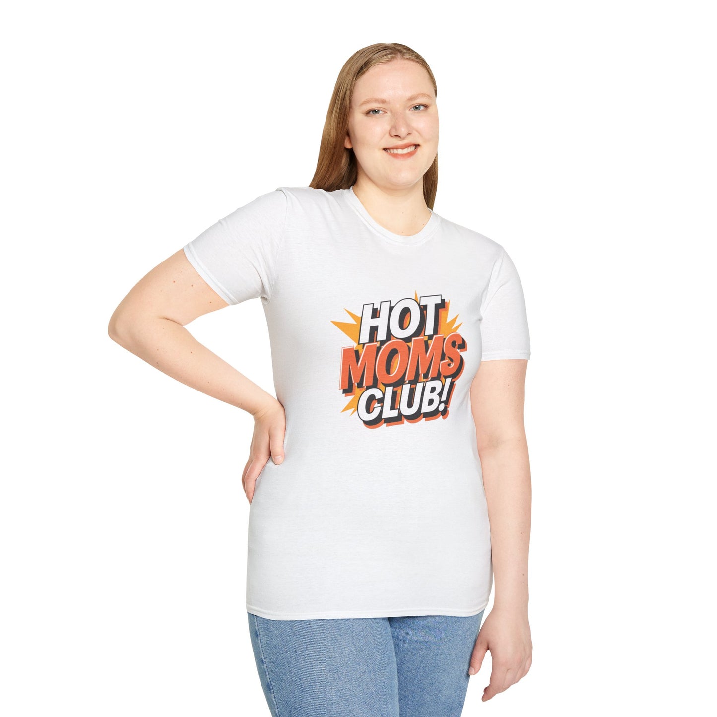 Hot Moms Club T-Shirt | Unisex Softstyle Tee, Gift for Moms, Mother's Day, Funny Family Shirt, Cute Casual Wear