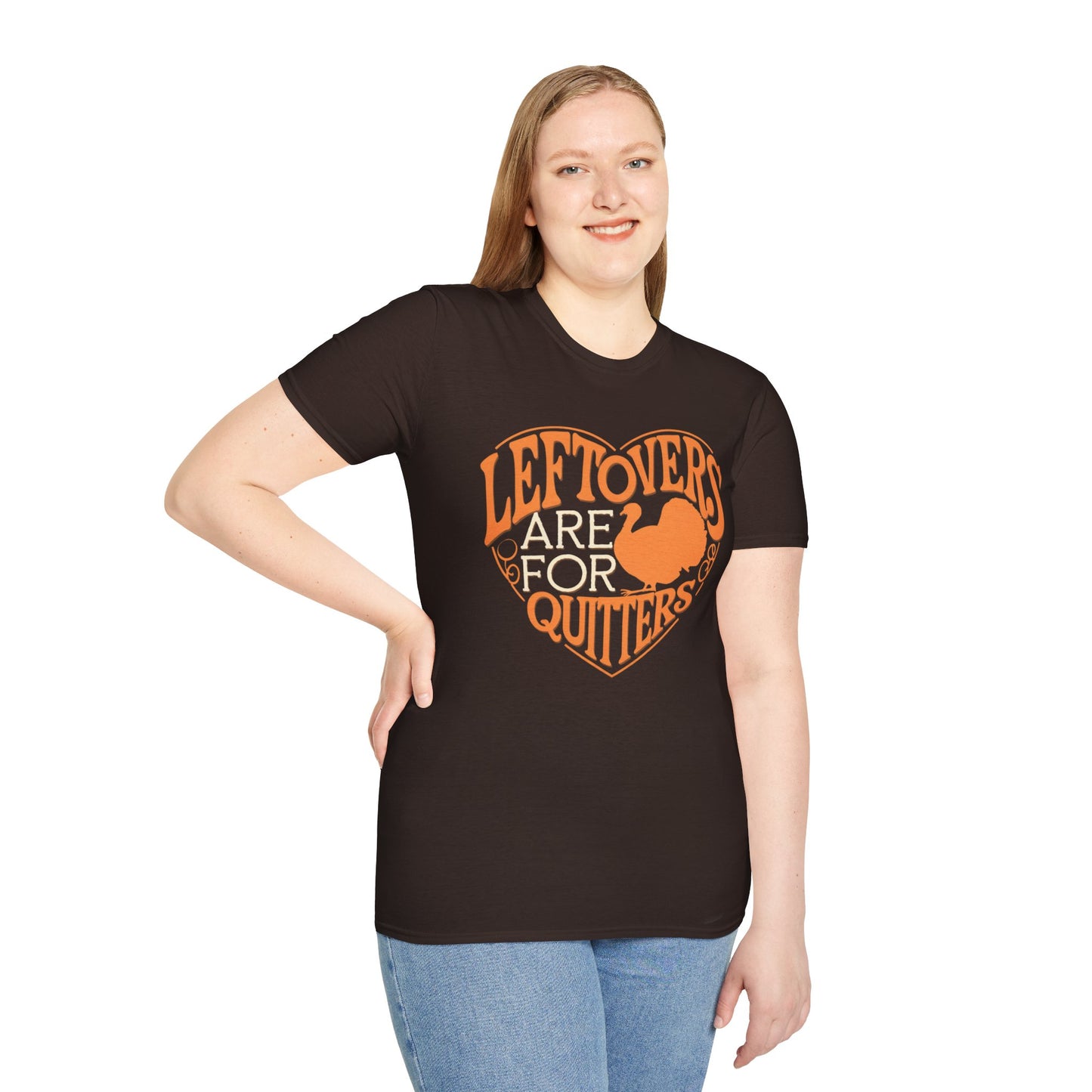 Thanksgiving Leftovers T-Shirt - "Leftovers Are for Quitters" - Unisex Softstyle Tee