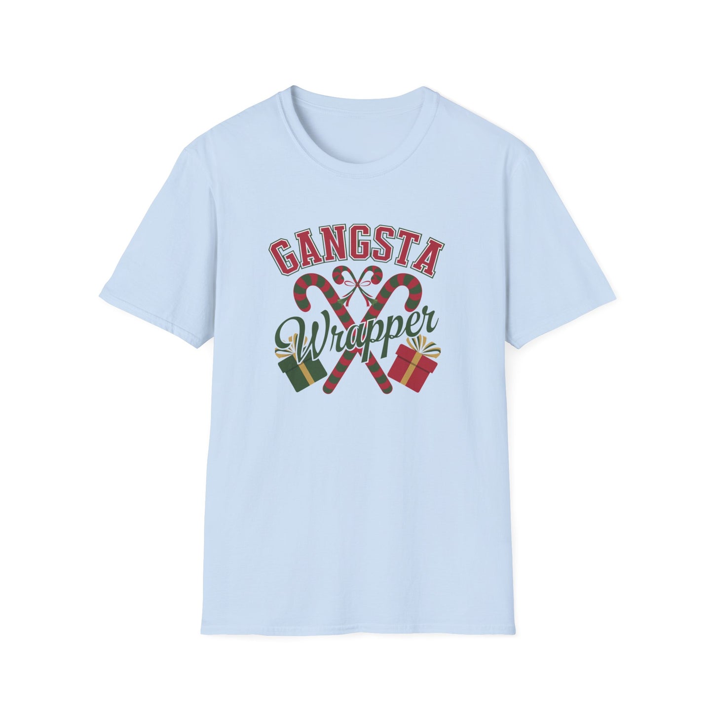 Gangsta Wrapper Unisex T-Shirt, Funny Holiday Shirt, Christmas Apparel, Gift for Him/Her, December Party Outfit, Trendy Holiday Tee