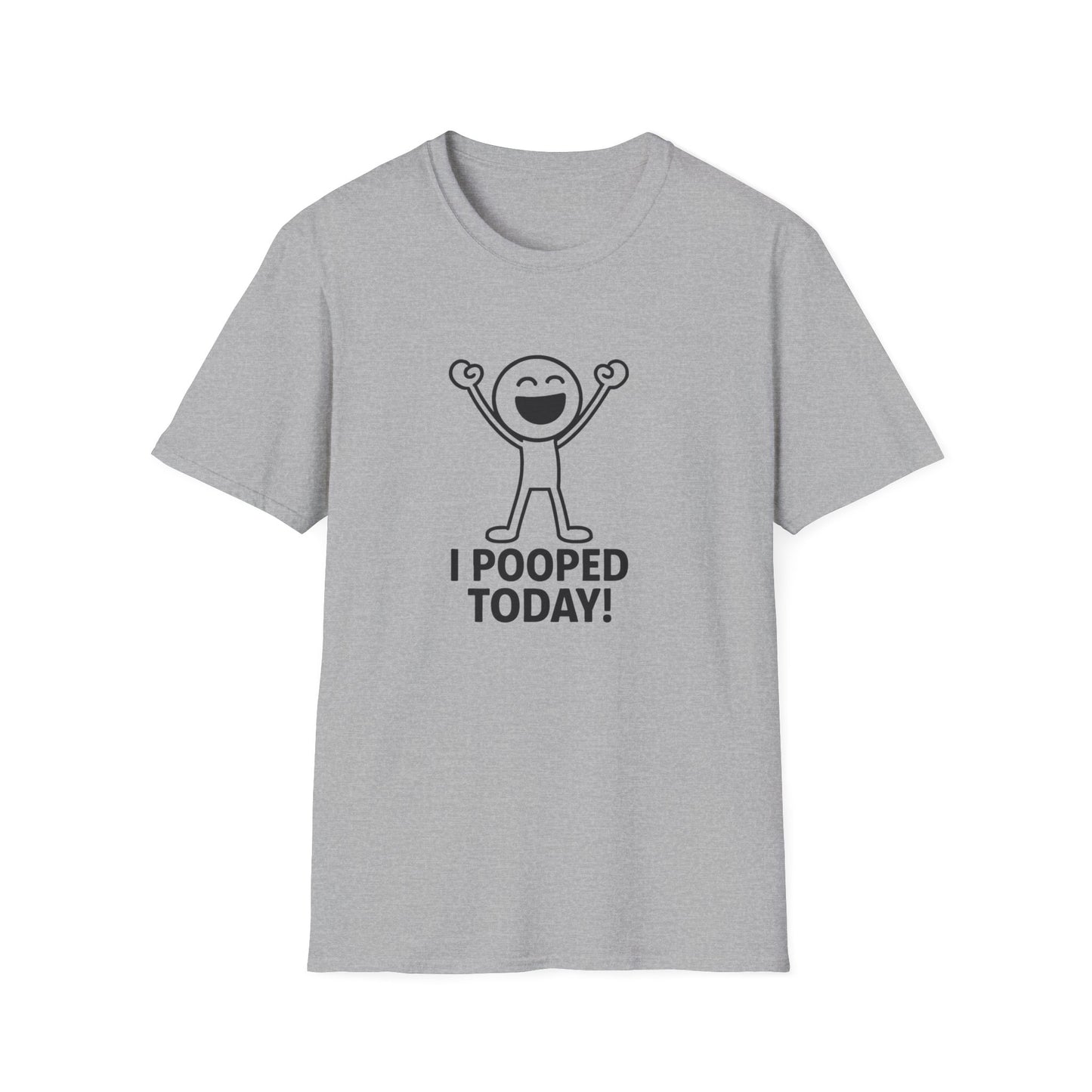 Funny Unisex Softstyle T-Shirt - "I Pooped Today!" Playful Humor Tee for Kids and Adults