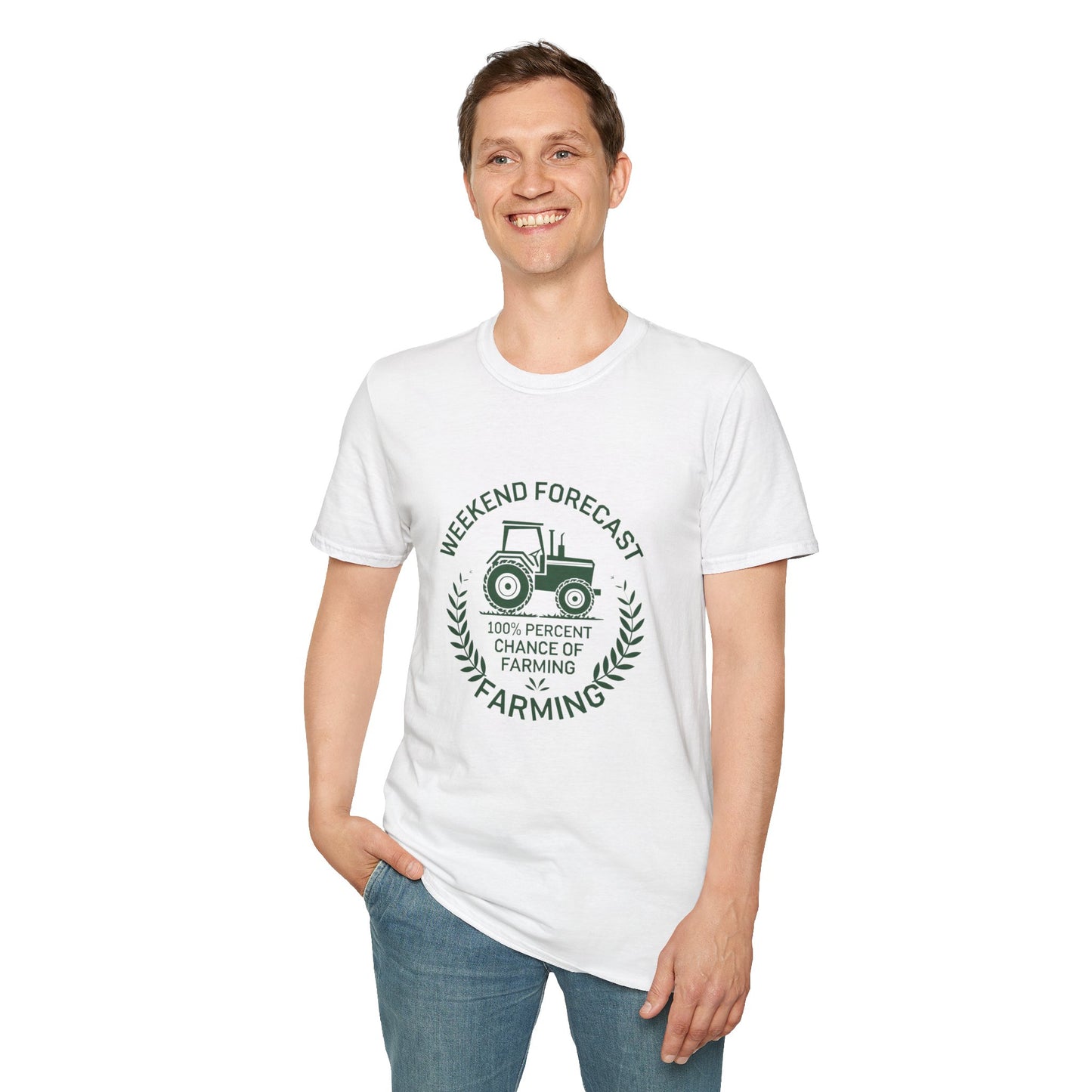 Weekend Forecast Farming Unisex Softstyle T-Shirt