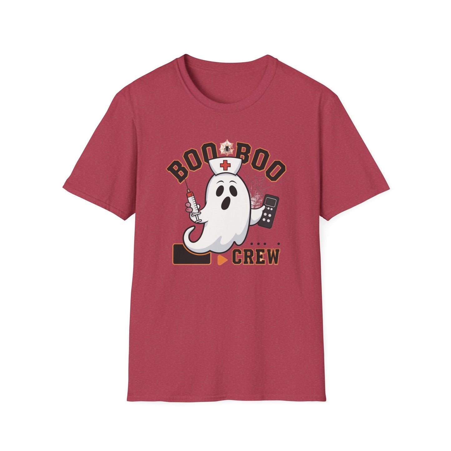Boo Boo Crew T-Shirt, Softstyle Tee for Halloween, Ghost Nurse Shirt, Fun Family Costume Top, Spooky Comedy Dress-Up