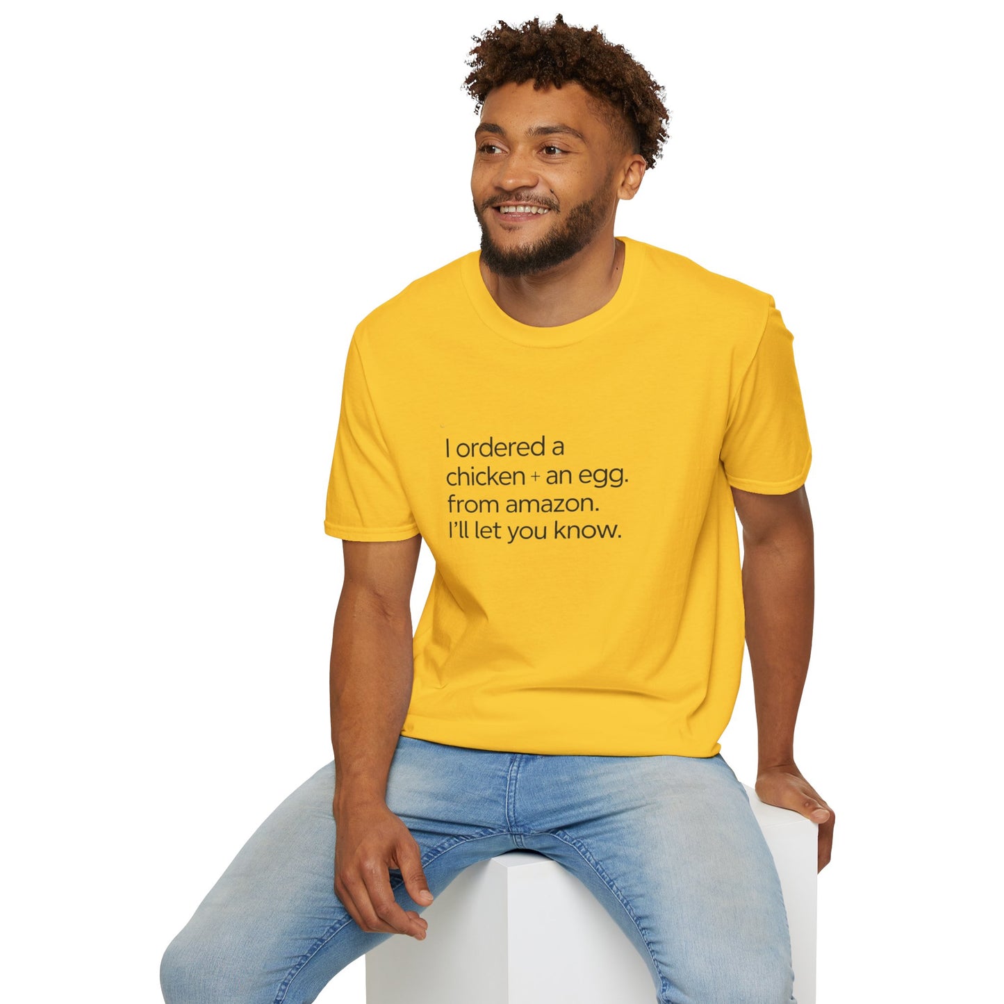 Funny Chicken & Egg Unisex Softstyle T-Shirt - Perfect Gift for Food Lovers