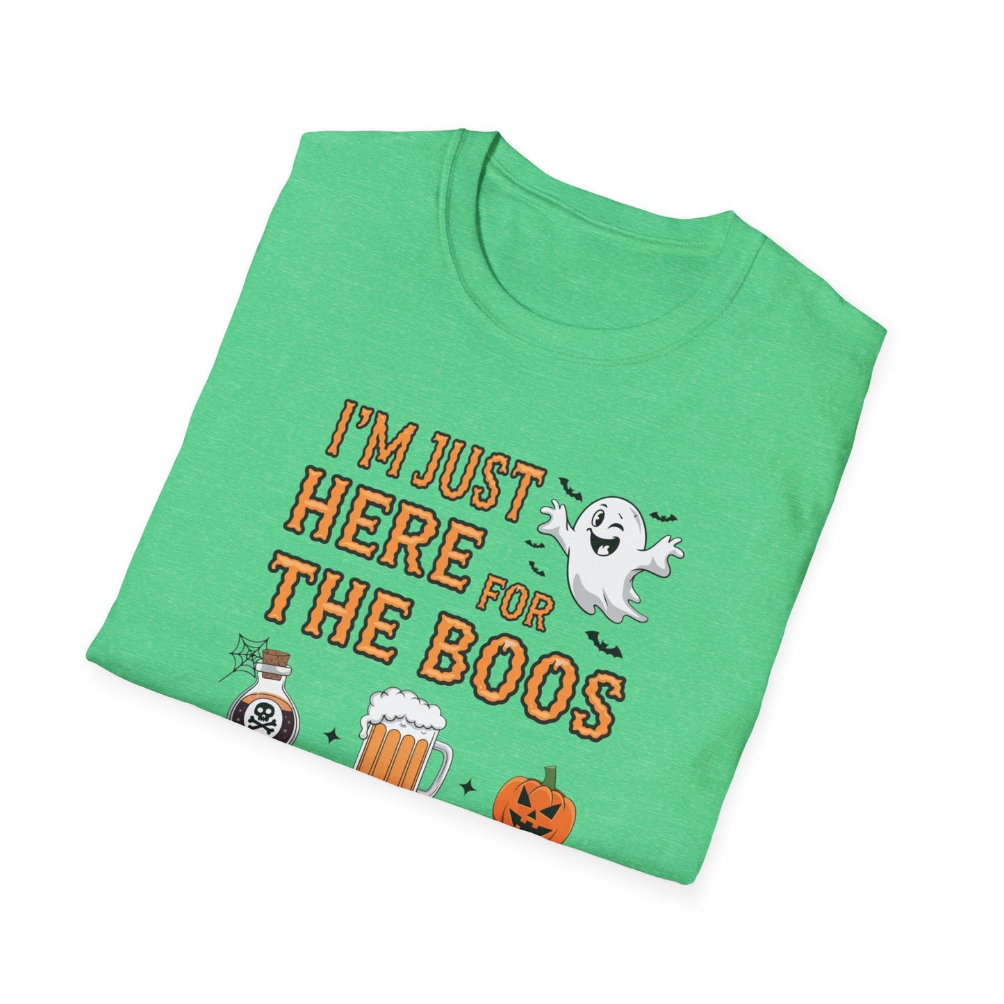 Halloween Ghost Graphic Tee, Unisex Softstyle T-Shirt, Funny Halloween Shirt, Fall Apparel, Spooky Party Outfit, Gifts for October
