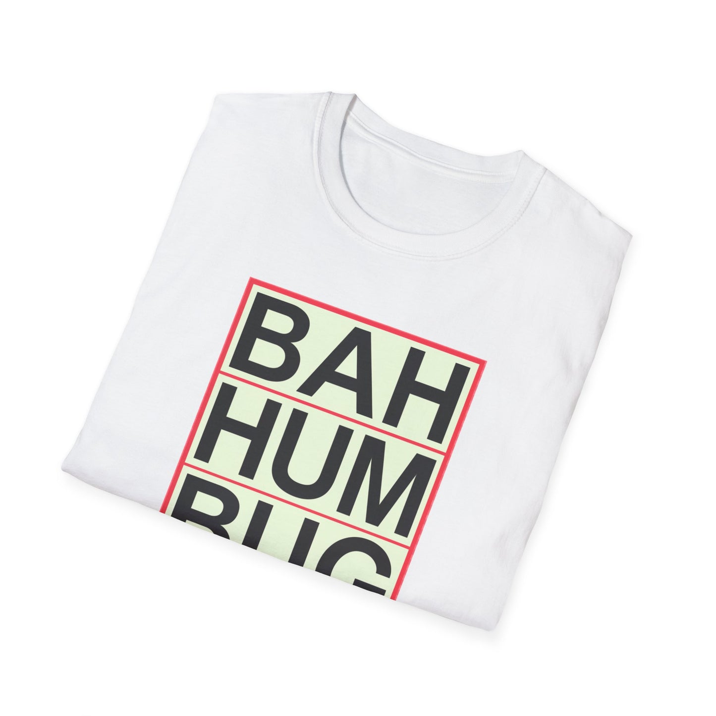 Bah Humbug Unisex Softstyle T-Shirt, Funny Christmas Shirt, Holiday Humor Tee, Gift for Grumpy Friends, Festive Casualwear