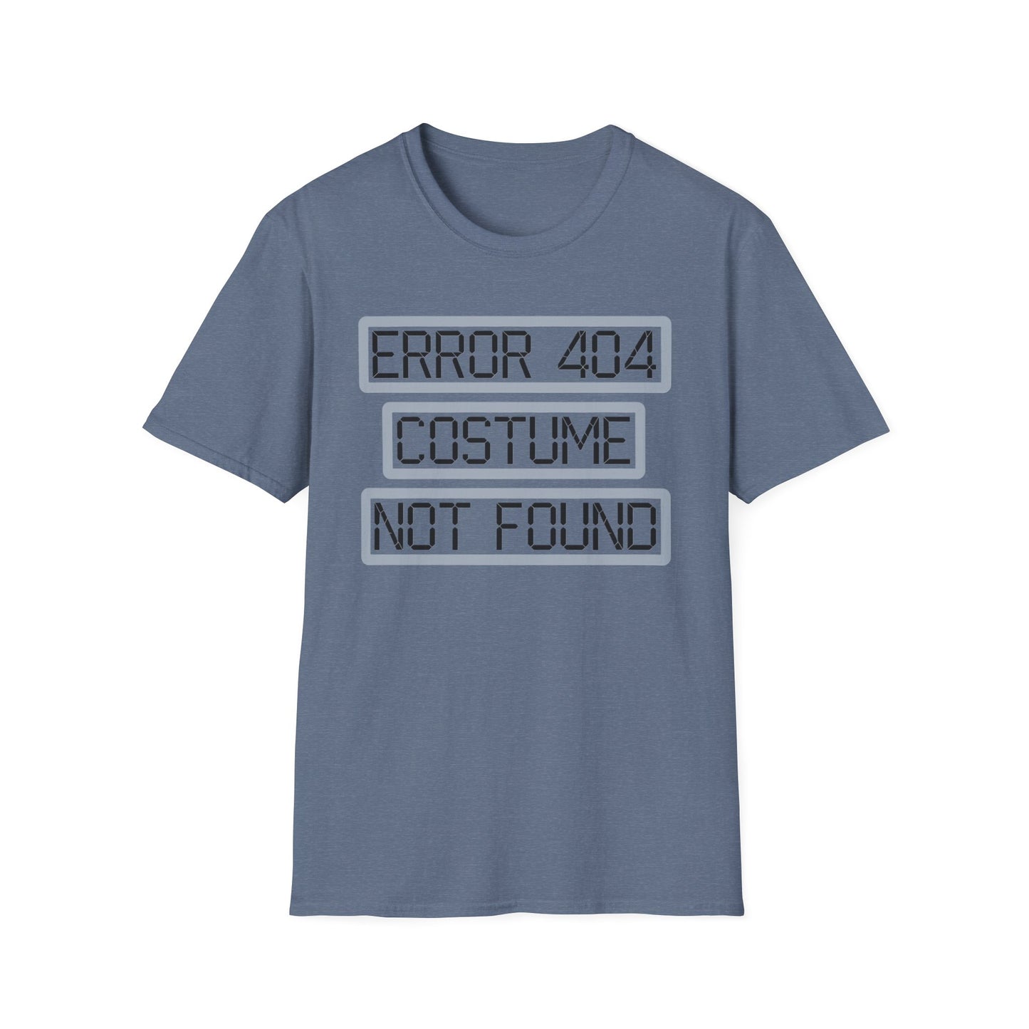 Error 404 Costume Not Found Unisex Softstyle T-Shirt, Funny Casual Tee, Geeky Gift, Halloween Humor, Costume Party Apparel