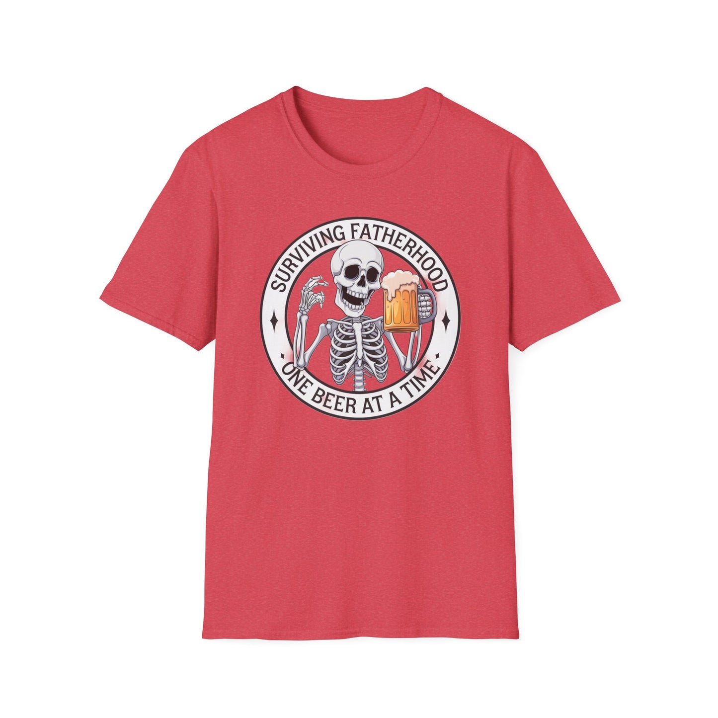 Surviving Fatherhood T-Shirt - Funny Gift for Dads, Halloween, Father's Day, Birthday, Skeleton Design