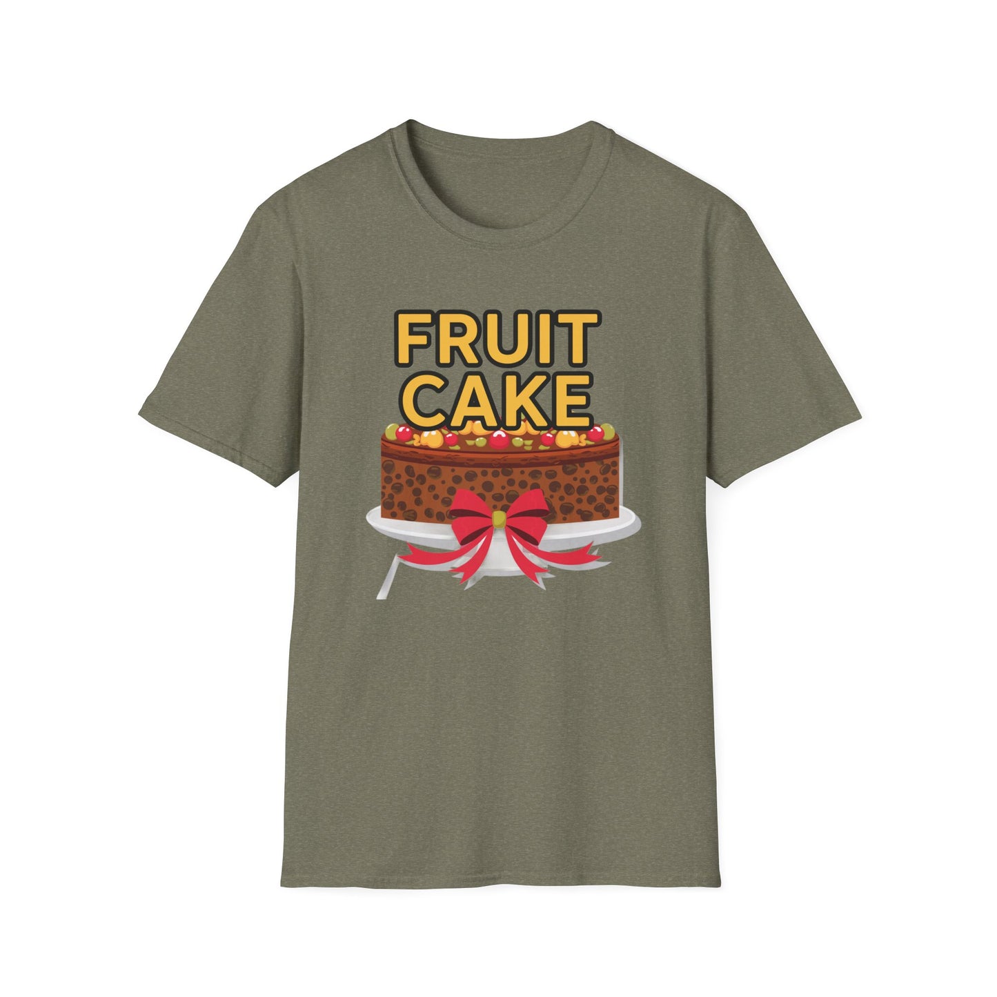 Fruit Cake Fun Unisex Softstyle T-Shirt, Funny Cake Tee, Baking Gift, Holiday Humor Shirt, Birthday or Christmas Apparel