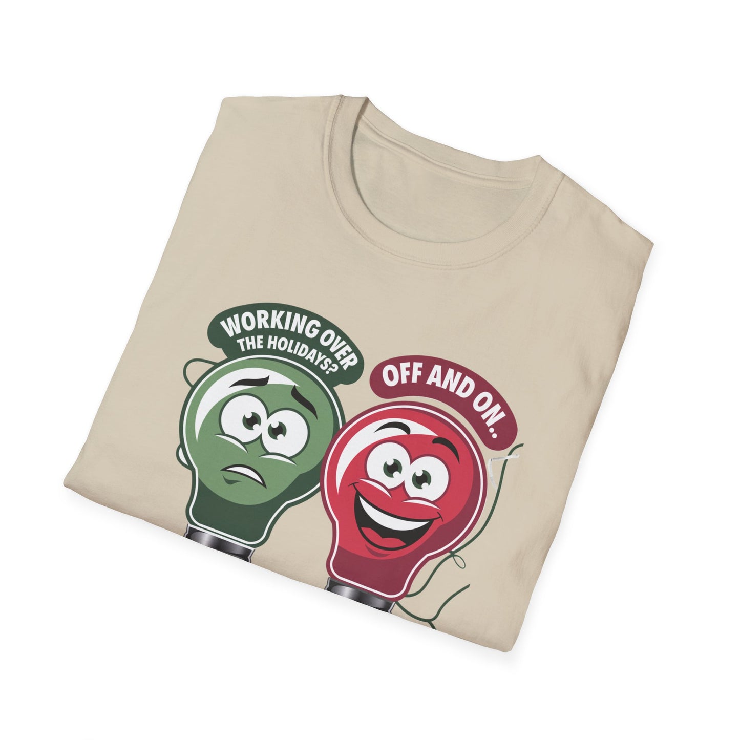 Fun Light Bulb Graphic T-Shirt, Quirky Gift for Dad, Humor Tee for Work, Perfect for Holidays, Unisex Softstyle Tee