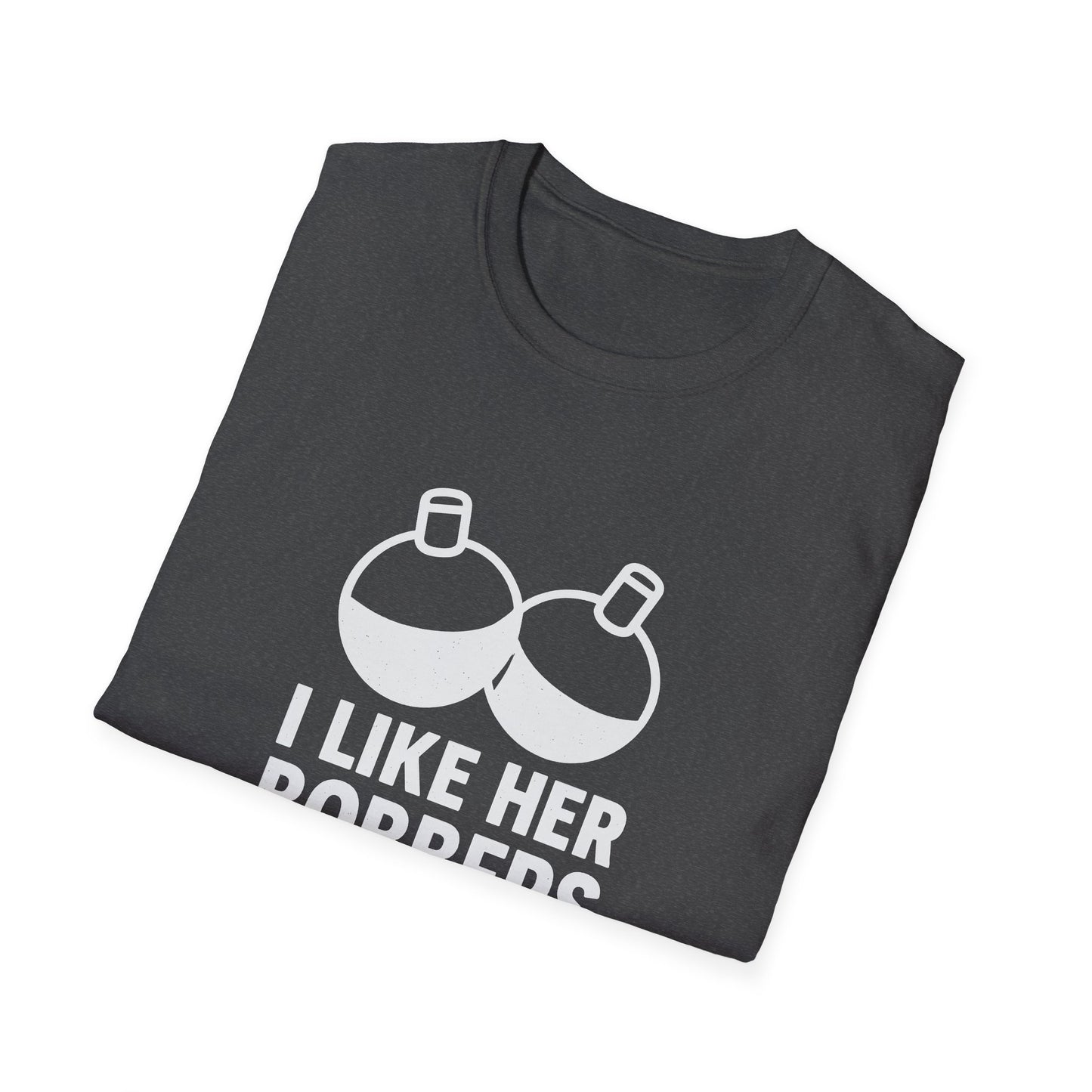 I Like Her Bobbers Unisex Softstyle T-Shirt - Fun Casual Wear for Fishing Enthusiasts