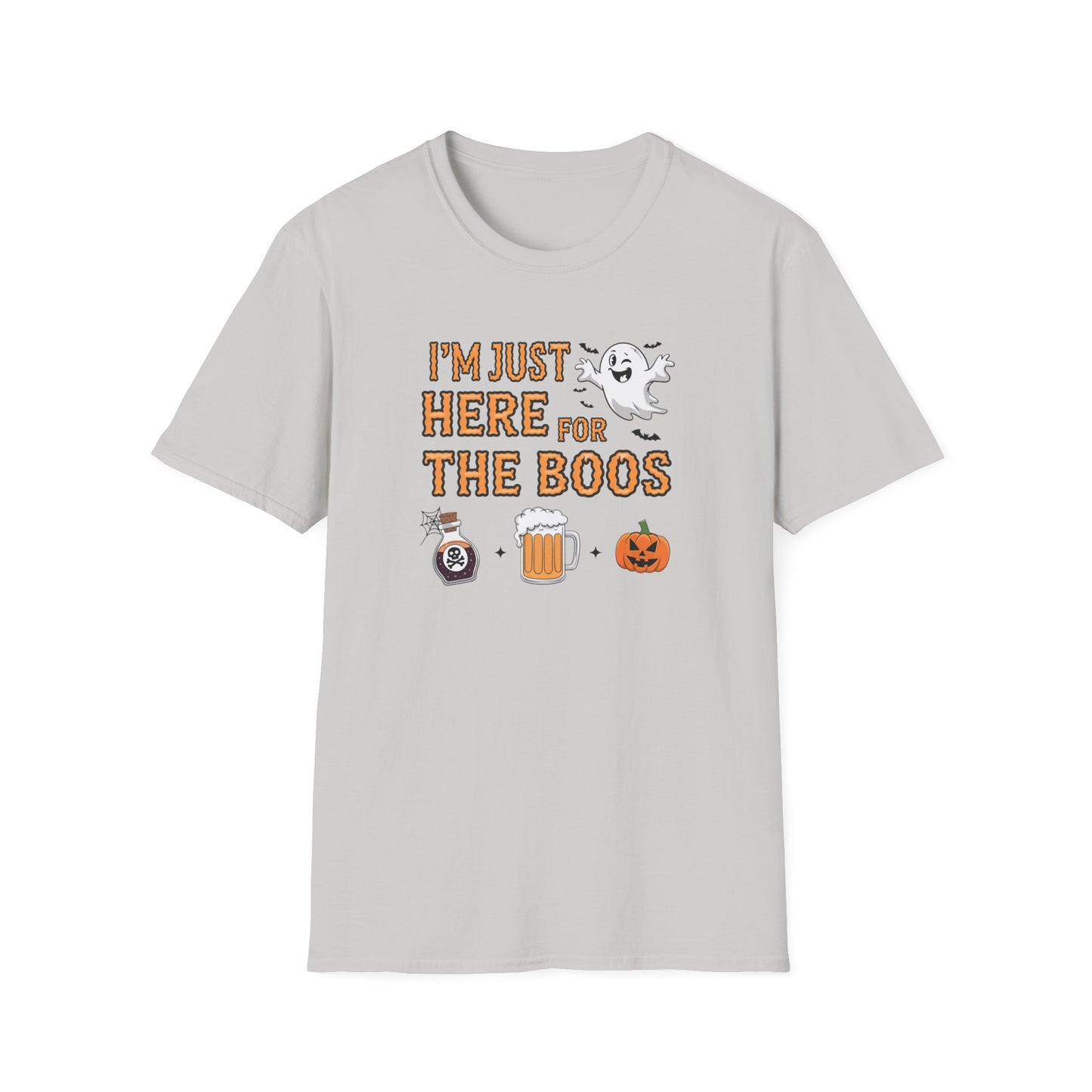 Halloween Ghost Graphic Tee, Unisex Softstyle T-Shirt, Funny Halloween Shirt, Fall Apparel, Spooky Party Outfit, Gifts for October