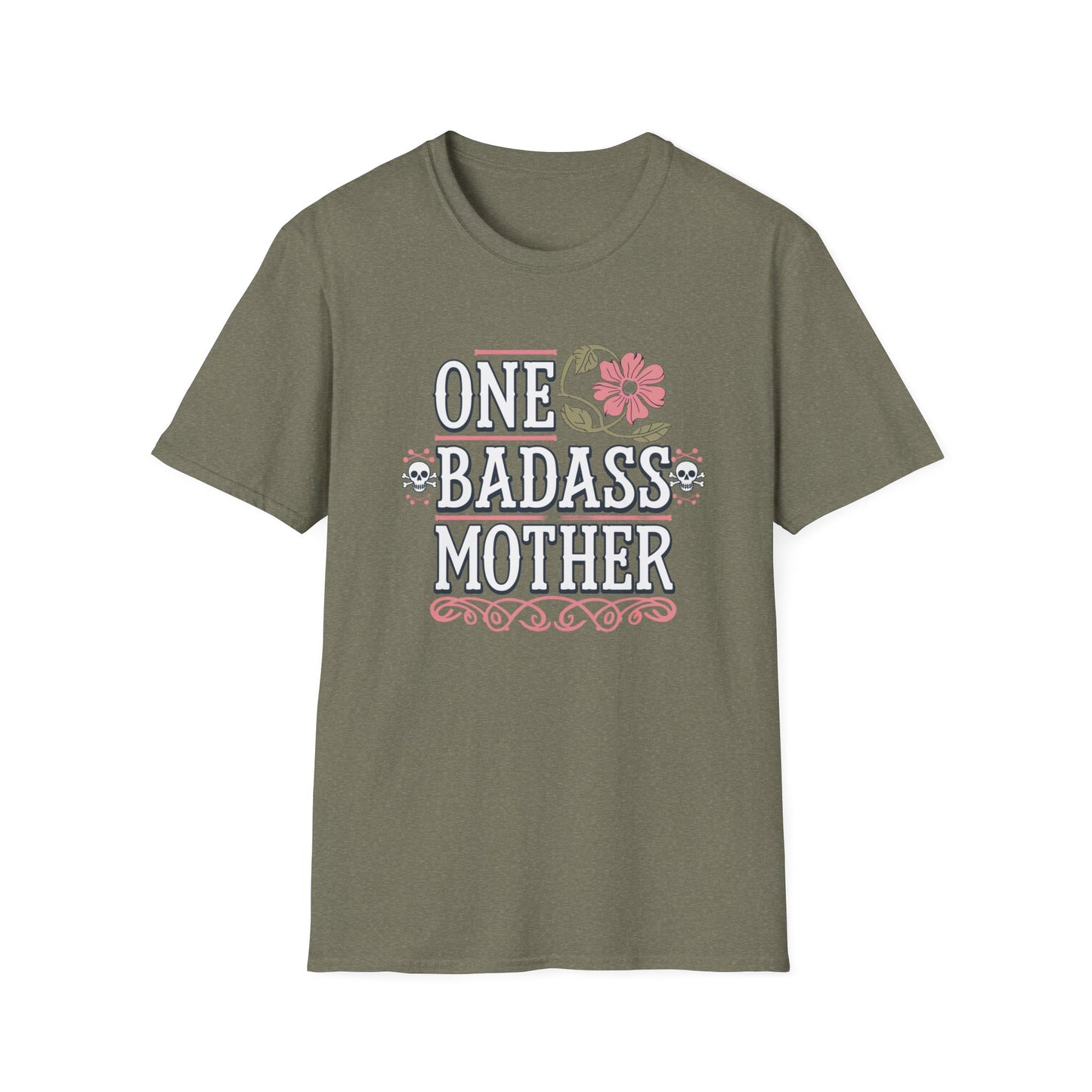 One Badass Mother Unisex Softstyle T-Shirt, Mother's Day Gift, Funny Mom Tee, Casual Wear, Mom Humor Shirt, Gift for Mom