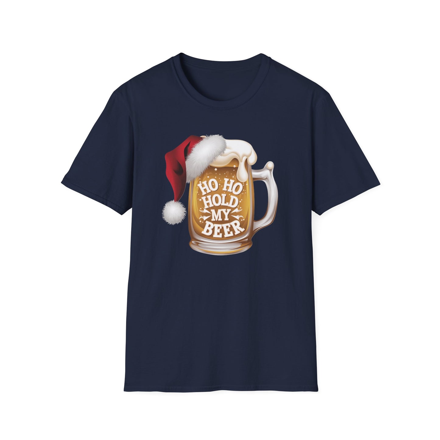 Funny Christmas T-Shirt, Ho Ho Hold My Beer Shirt, Holiday Party Tee, Unisex Graphic Tee, Gift for Beer Lovers