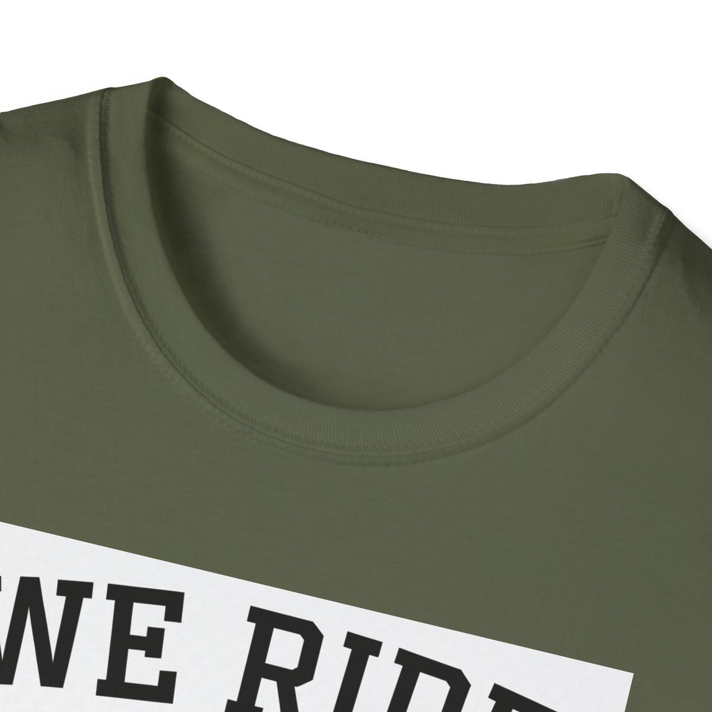 We Ride at Dawn Unisex Softstyle T-Shirt - Perfect for Lawn Care Enthusiasts