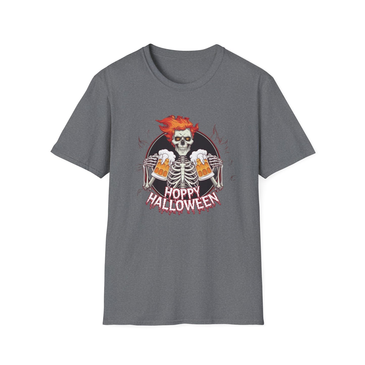 Halloween Skeleton T-Shirt, Unisex Softstyle Tee, Spooky Party Shirt, Halloween Costume Top, Gift for Halloween Lovers