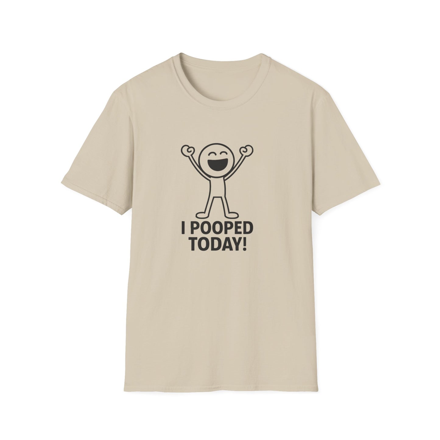 Funny Unisex Softstyle T-Shirt - "I Pooped Today!" Playful Humor Tee for Kids and Adults