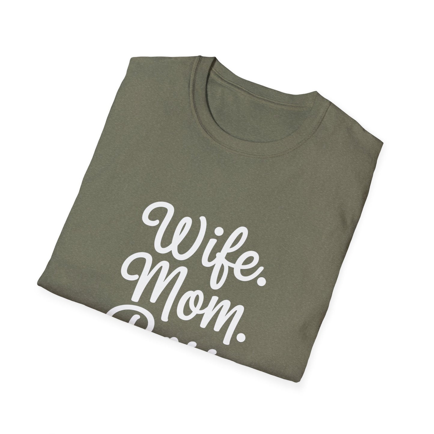 Wife Mom Boss T-Shirt | Unisex Softstyle Tee for Empowered Moms | Gift for Mother's Day, Birthday, Casual Wear, Everyday Life