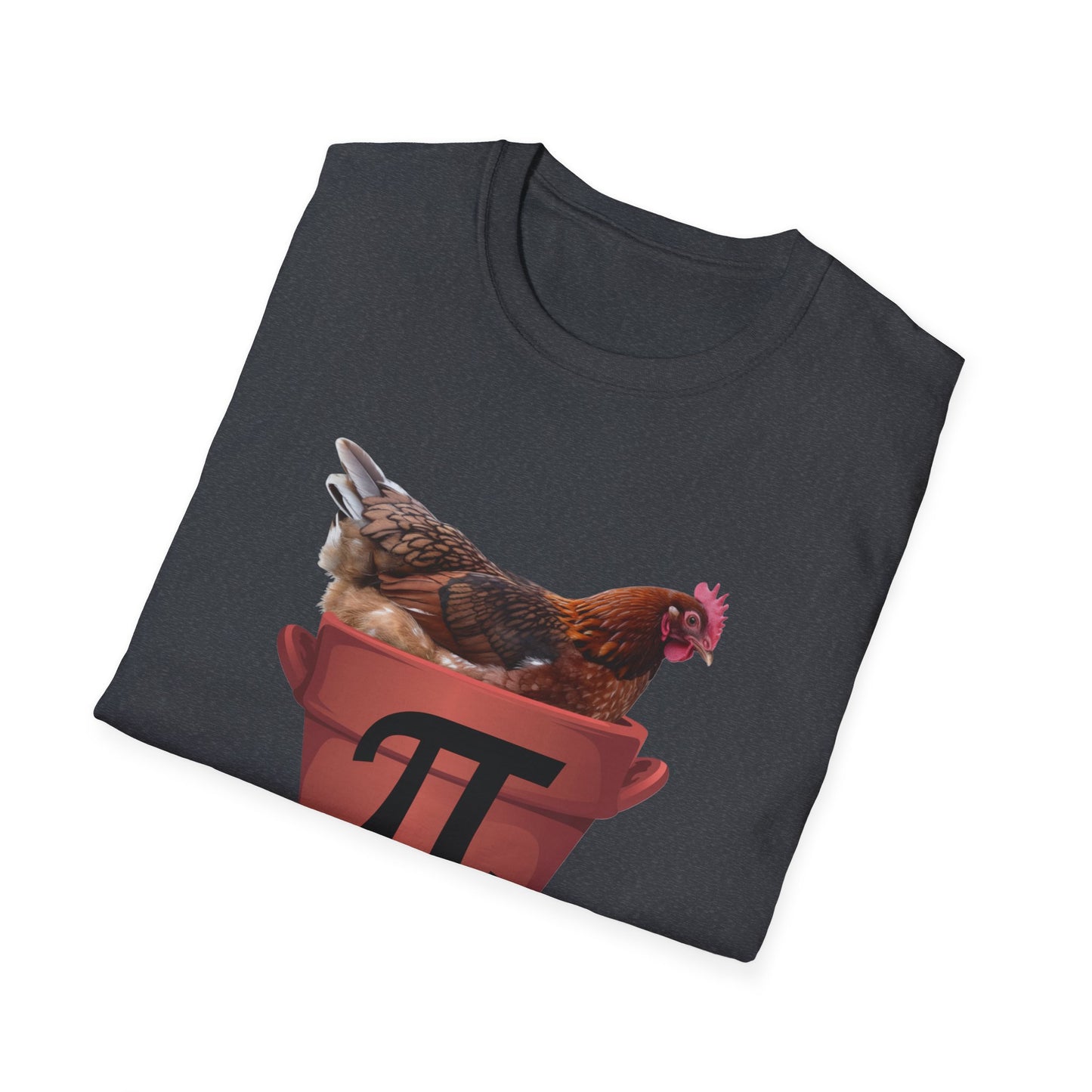 Funny Chicken Pi Unisex Softstyle T-Shirt - Quirky Math Humor Tee