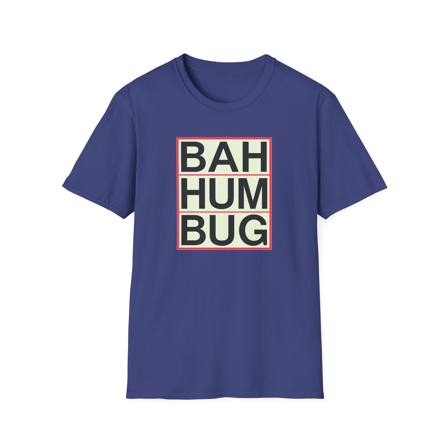 Bah Humbug Unisex Softstyle T-Shirt, Funny Christmas Shirt, Holiday Humor Tee, Gift for Grumpy Friends, Festive Casualwear
