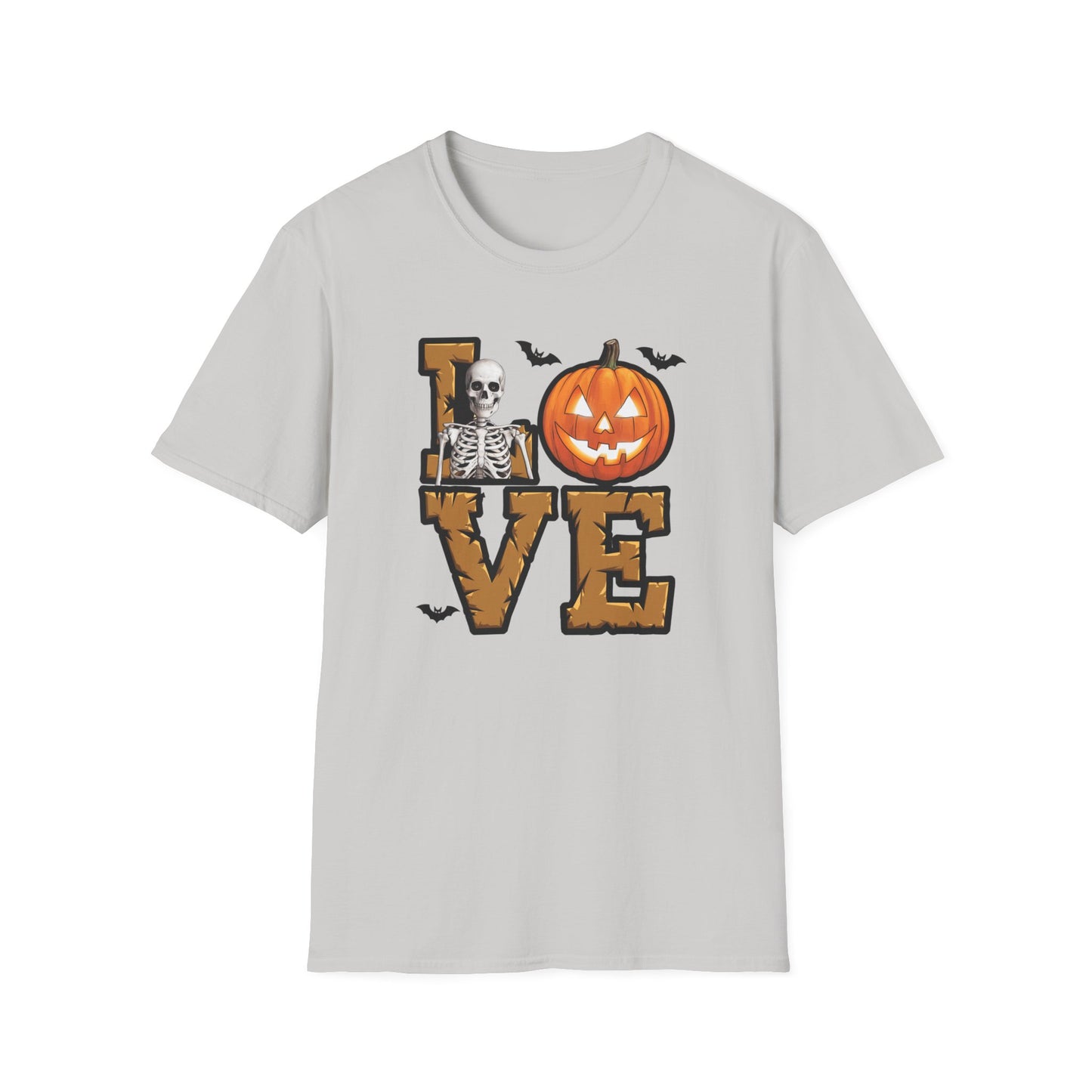Halloween Skeleton Love T-Shirt, Spooky Graphic Tee, Unisex Fall Apparel, Halloween Costume, Trick or Treat Shirt