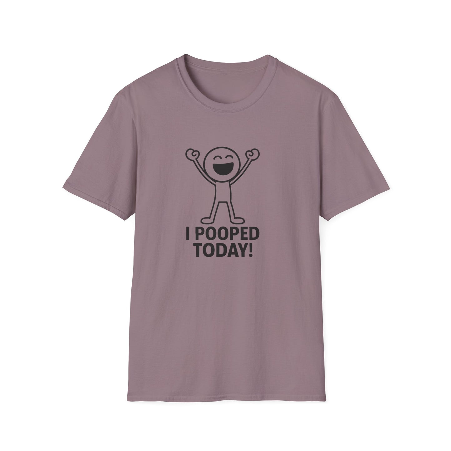 Funny Unisex Softstyle T-Shirt - "I Pooped Today!" Playful Humor Tee for Kids and Adults