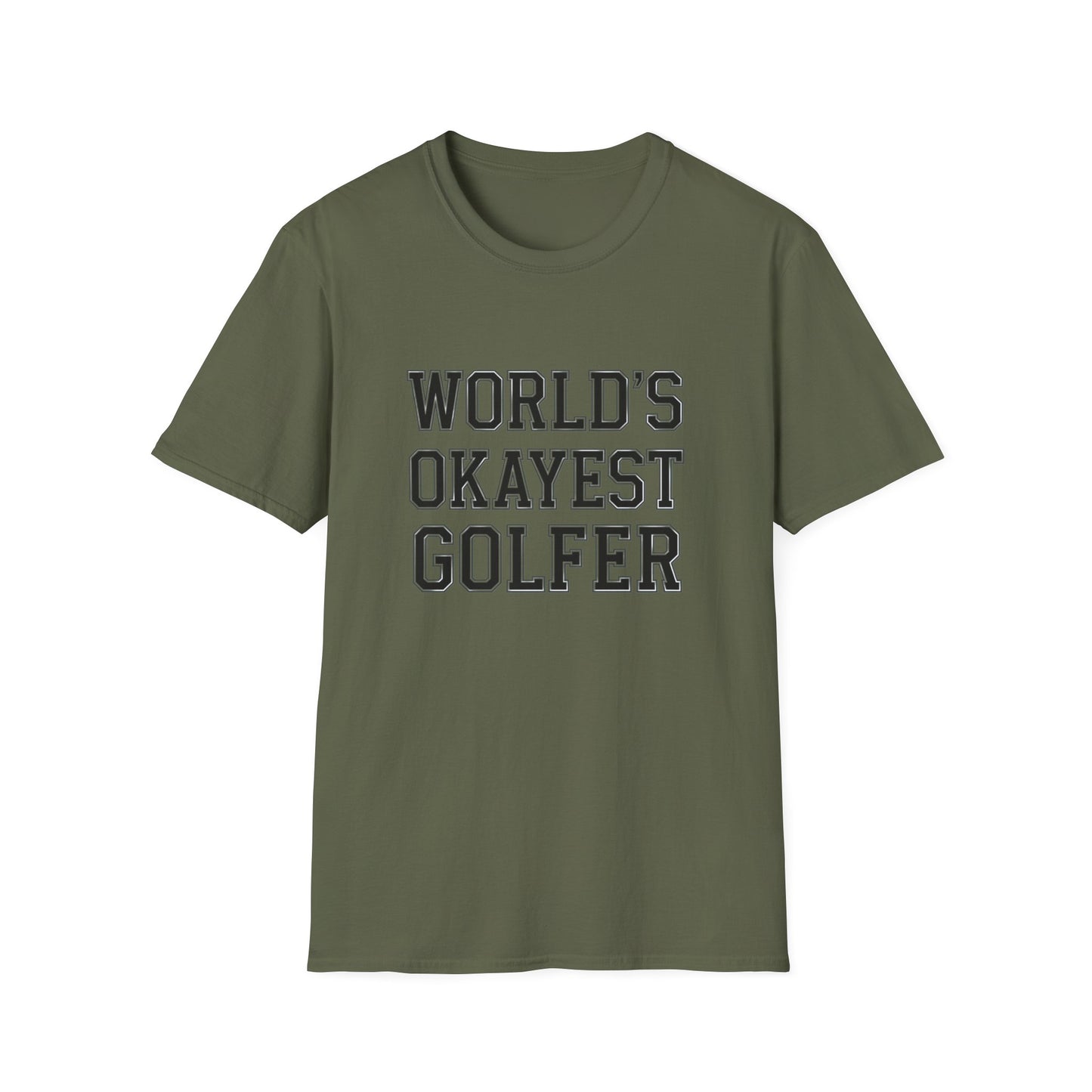 World's Okayest Golfer Unisex Softstyle T-Shirt - Fun Golf Gift for Enthusiasts