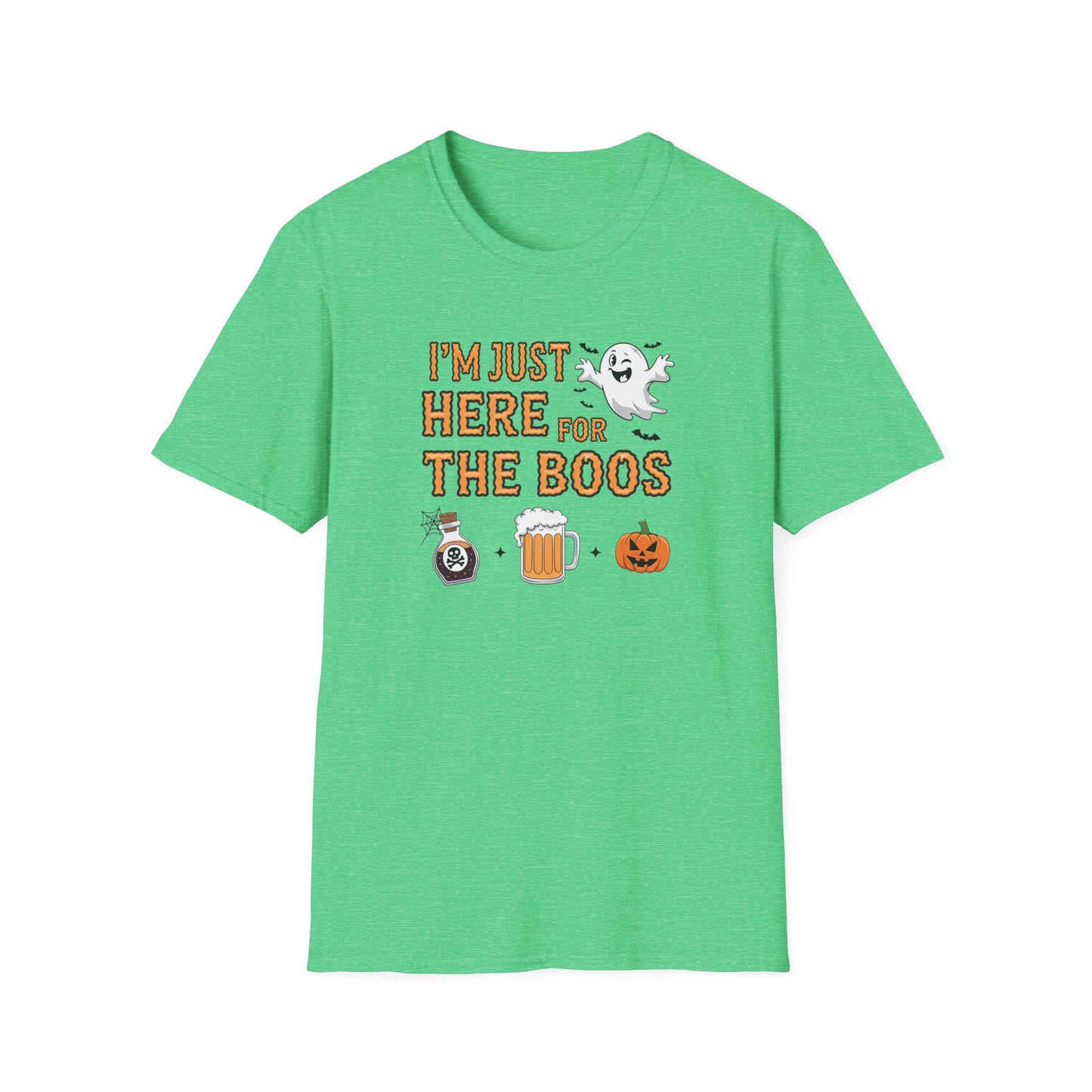 Halloween Ghost Graphic Tee, Unisex Softstyle T-Shirt, Funny Halloween Shirt, Fall Apparel, Spooky Party Outfit, Gifts for October