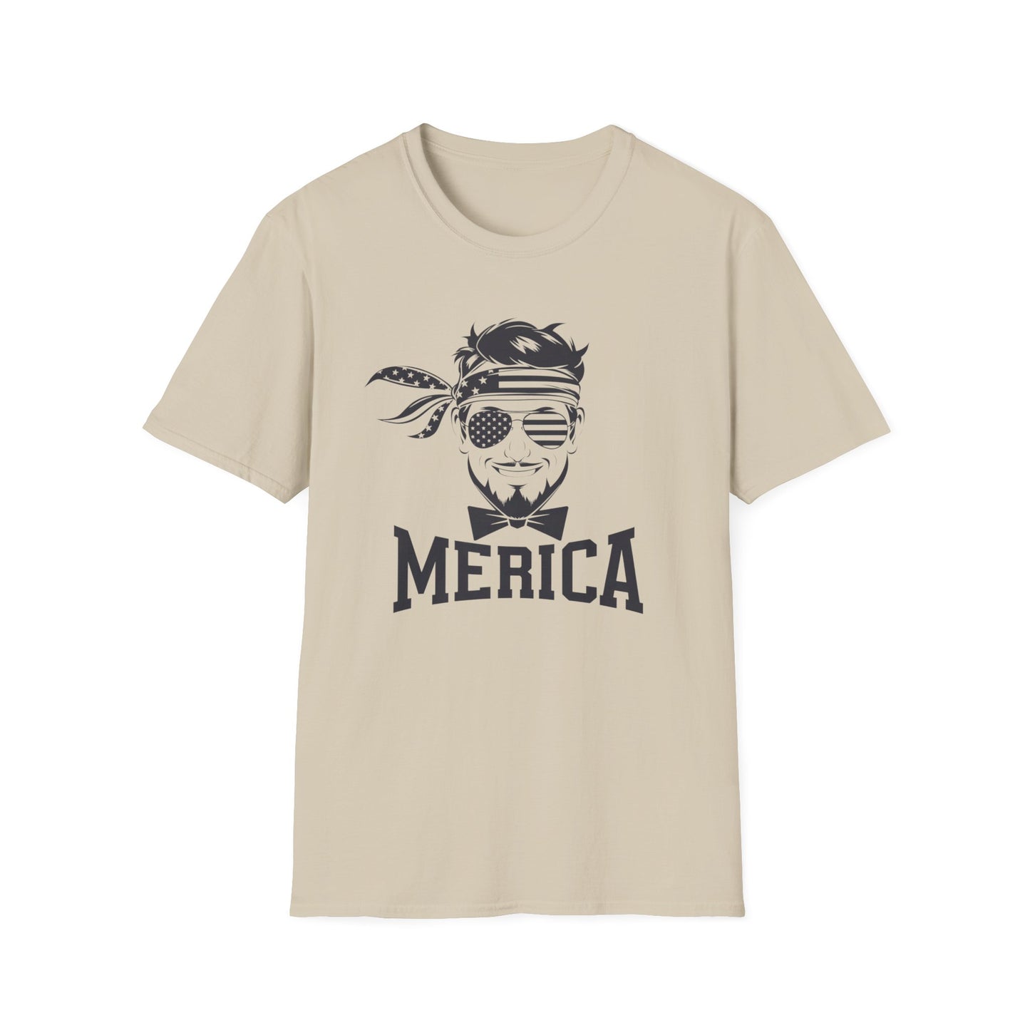 Merica Graphic T-Shirt - Softstyle Unisex Tee for Independence Day & Casual Wear