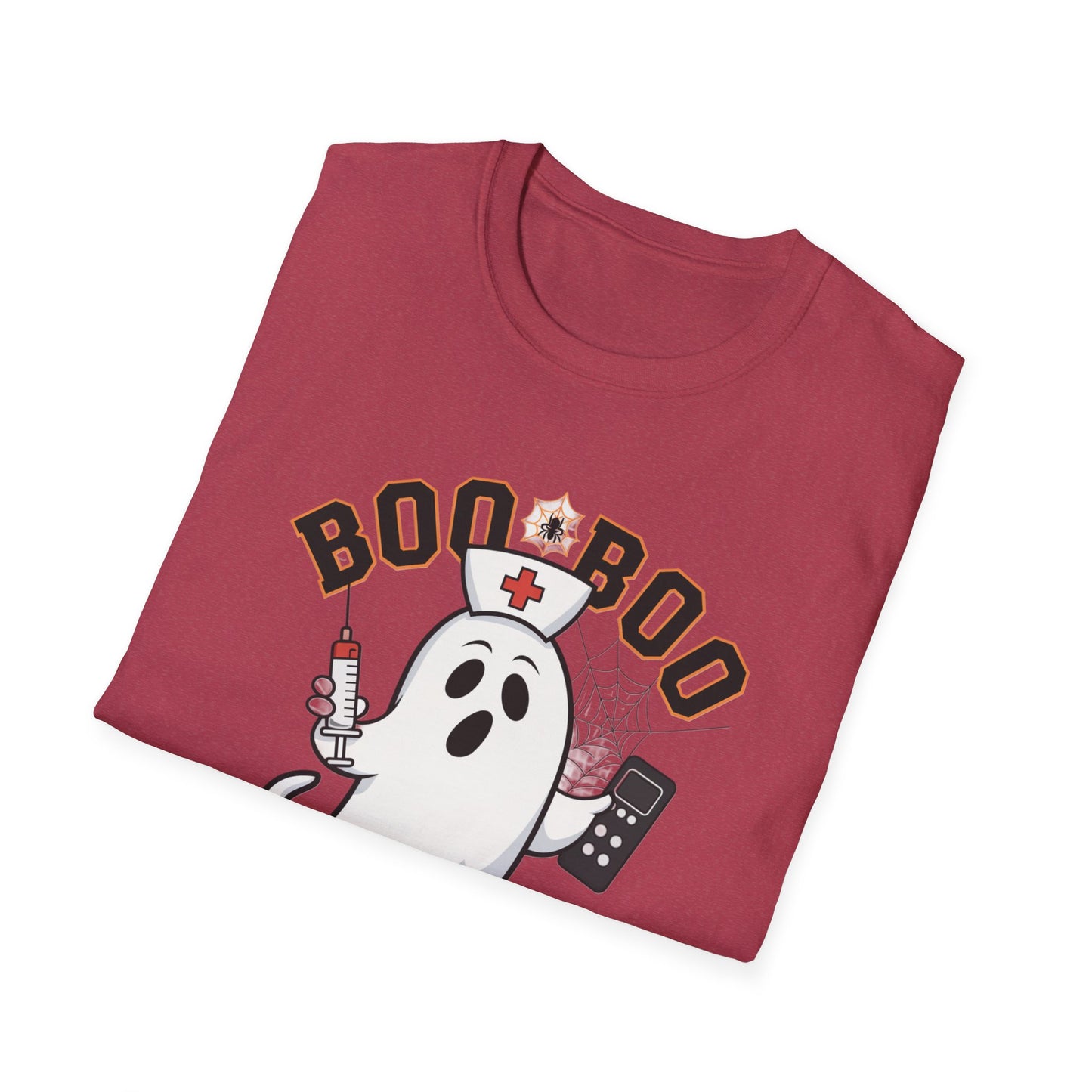 Boo Boo Crew T-Shirt, Softstyle Tee for Halloween, Ghost Nurse Shirt, Fun Family Costume Top, Spooky Comedy Dress-Up