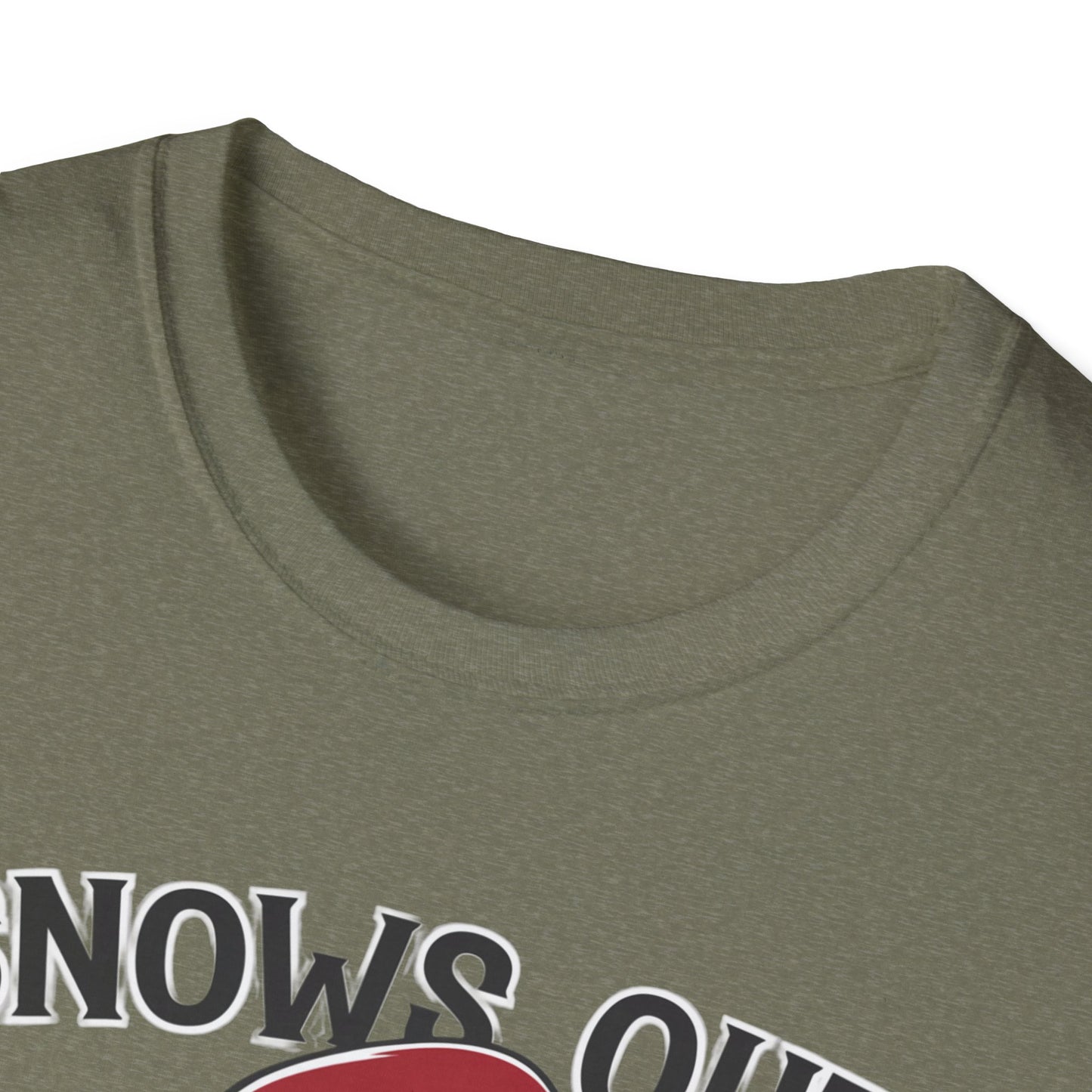 Unisex Holiday T-Shirt - "Snows Out, Hoes Out" - Funny Christmas Top, Winter Party Apparel, Gift for Friends, Casual Wear