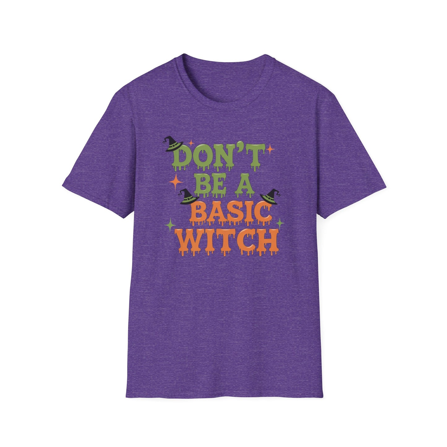 Humorous Halloween T-Shirt - Don't Be A Basic Witch, Fall Fashion, Unisex Tee, Cute Halloween Apparel, Gift for Witches