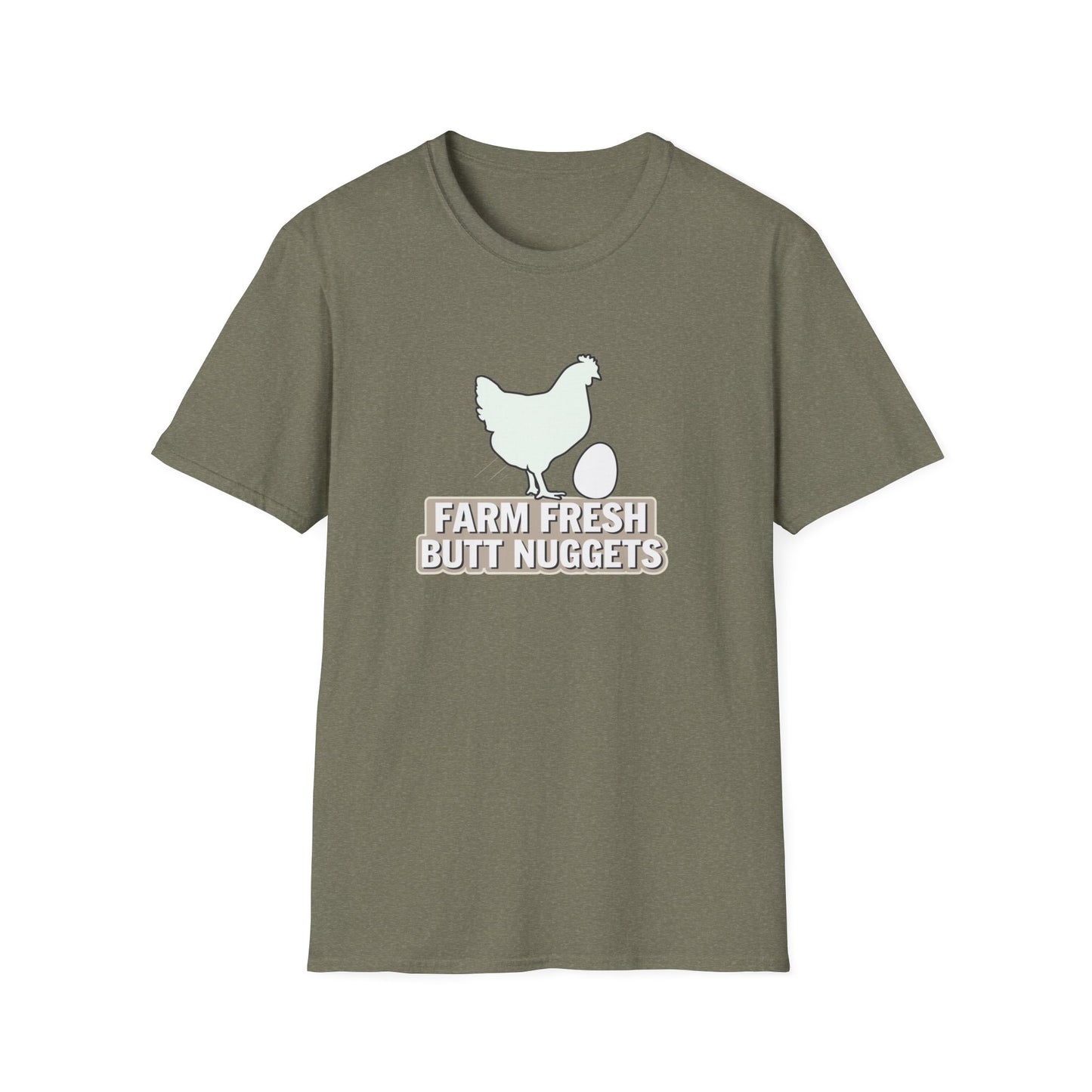 Farm Fresh Butt Nuggets Unisex T-Shirt - Fun Chicken Graphic Tee