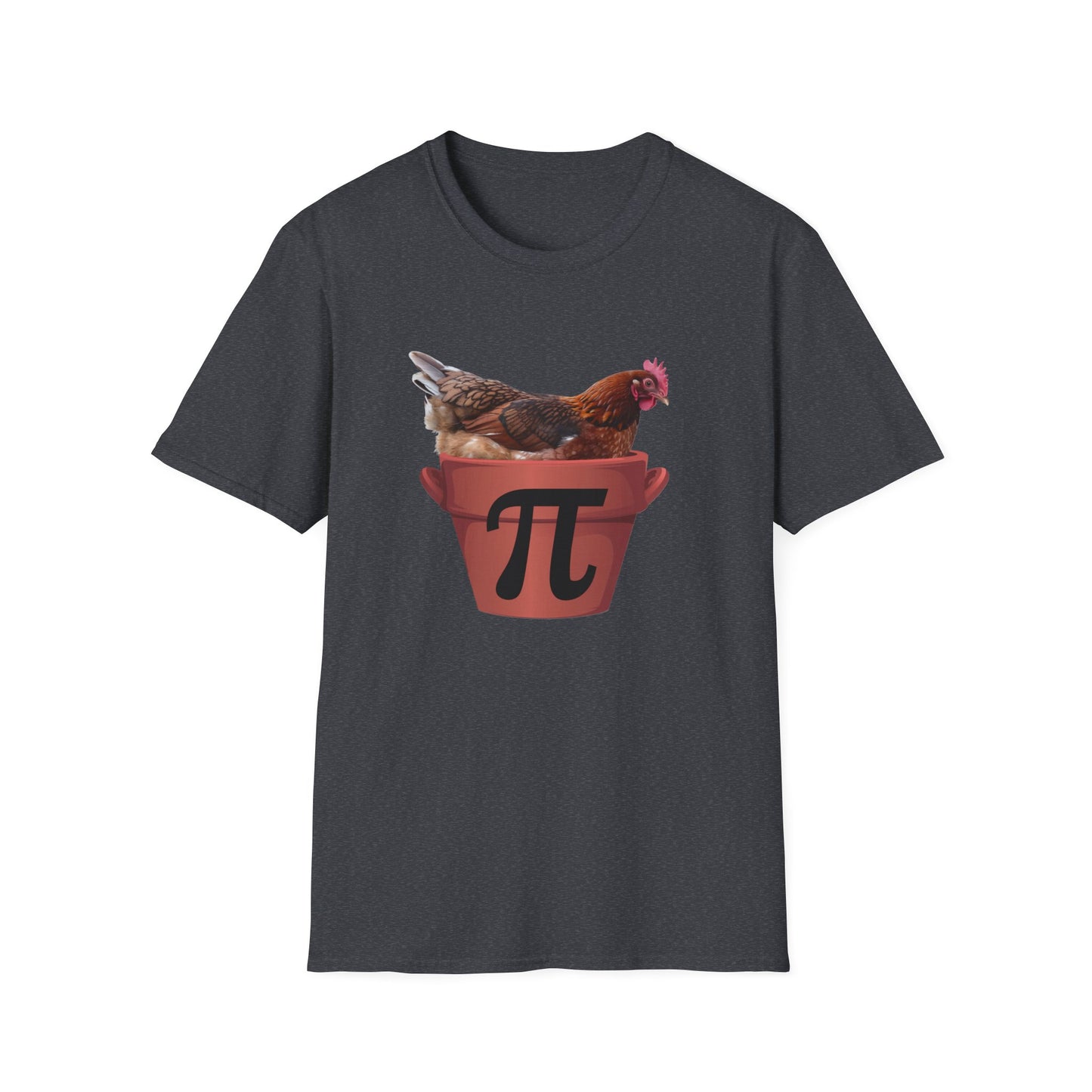 Funny Chicken Pi Unisex Softstyle T-Shirt - Quirky Math Humor Tee