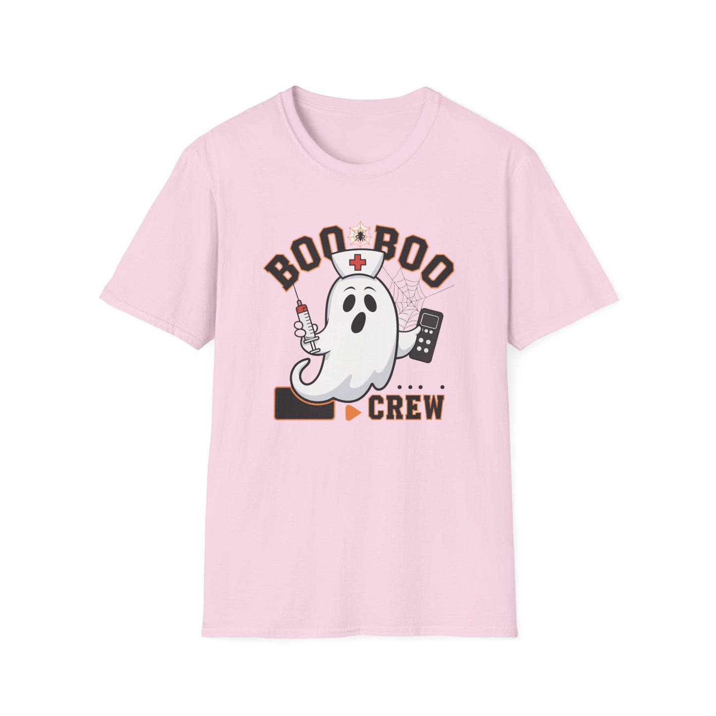 Boo Boo Crew T-Shirt, Softstyle Tee for Halloween, Ghost Nurse Shirt, Fun Family Costume Top, Spooky Comedy Dress-Up