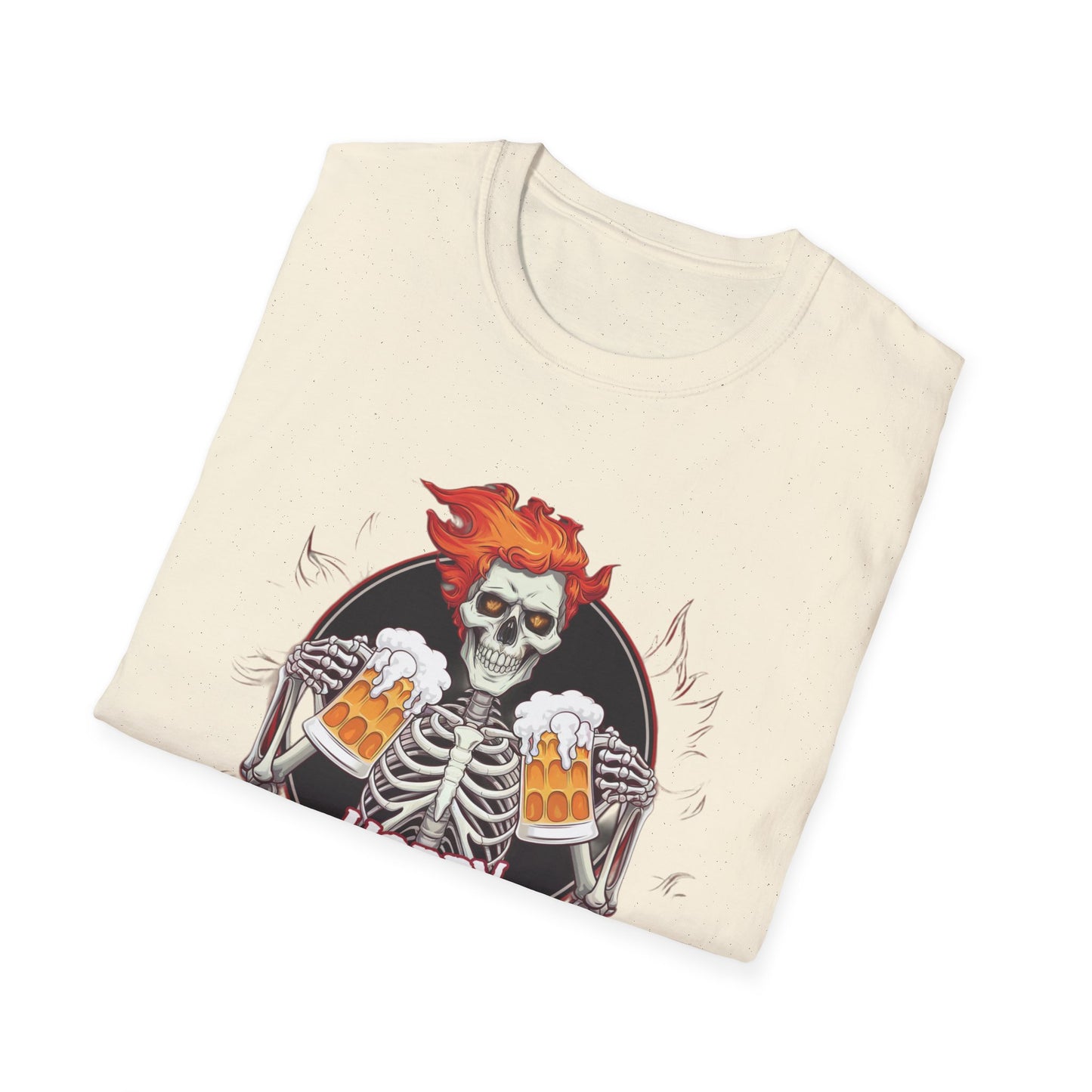Halloween Skeleton T-Shirt, Unisex Softstyle Tee, Spooky Party Shirt, Halloween Costume Top, Gift for Halloween Lovers