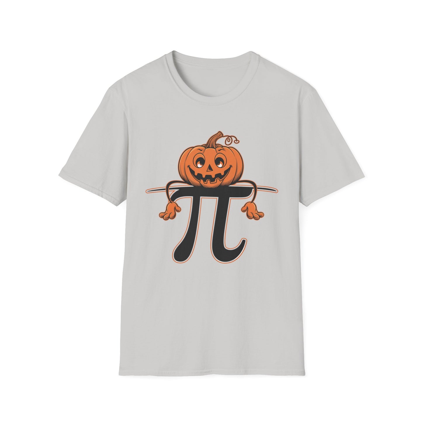 Funny Pumpkin Pi Unisex Softstyle T-Shirt - Halloween Tee, Math Lover Shirt, Fall Apparel, Seasonal Gift, Casual Outfit