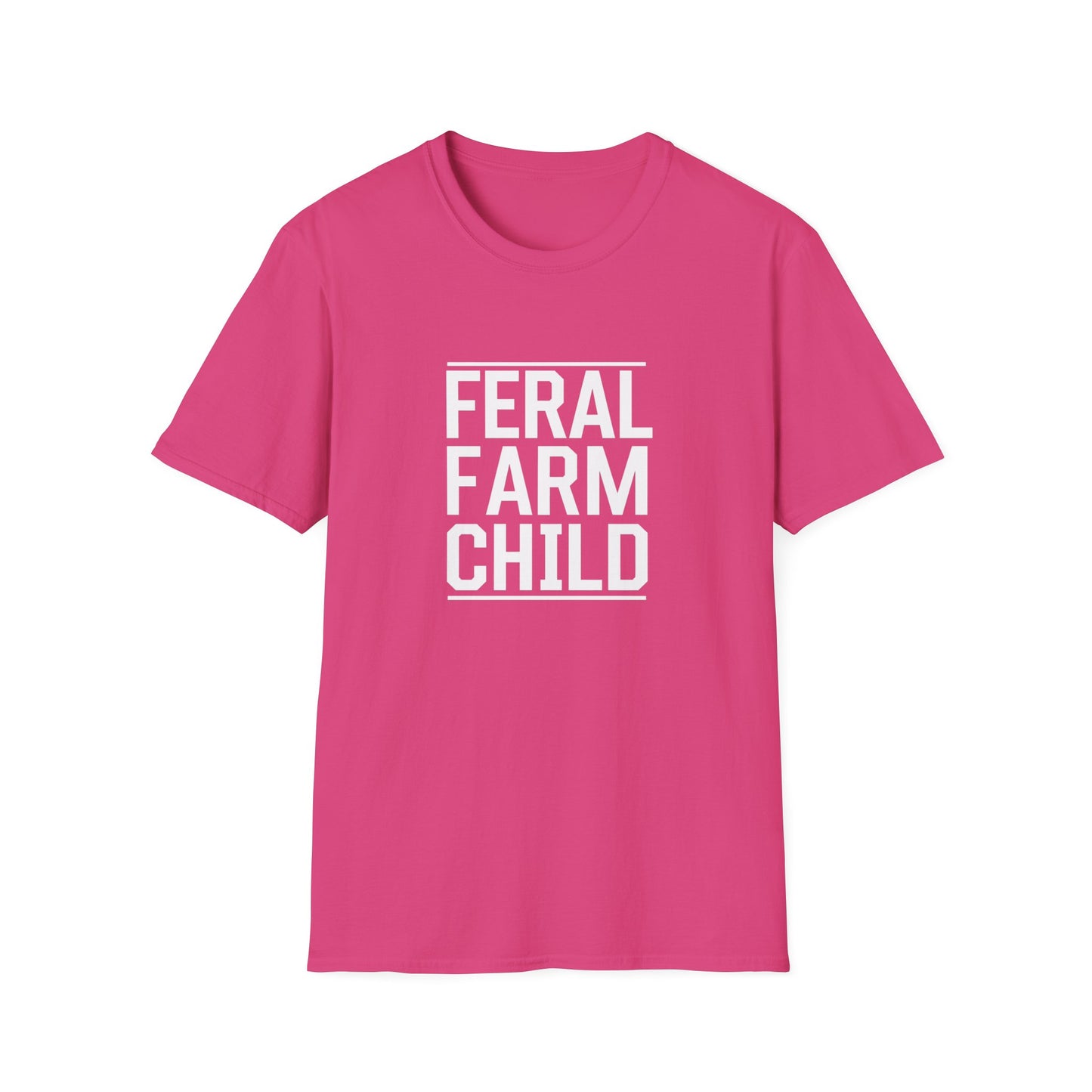 Feral Farm Child Unisex Softstyle T-Shirt - Perfect for Young Farmers & Nature Lovers