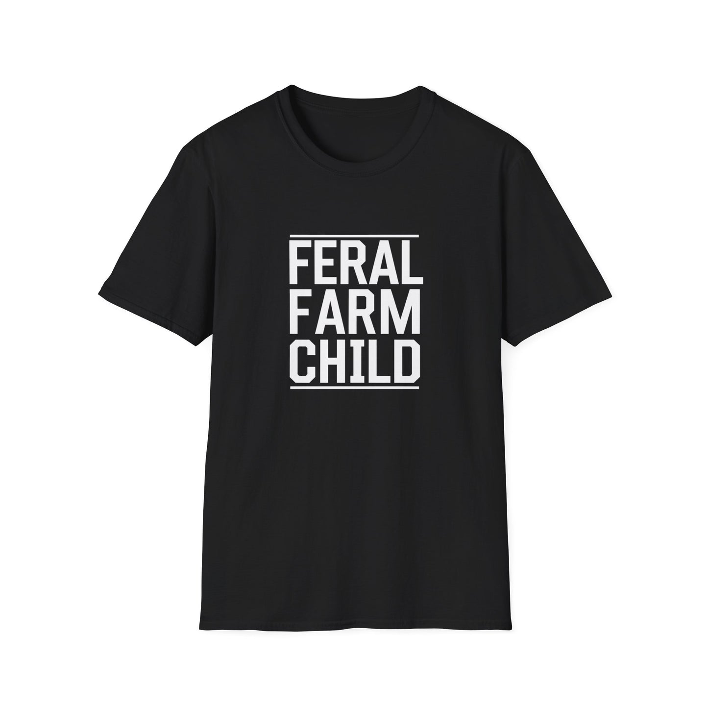 Feral Farm Child Unisex Softstyle T-Shirt - Perfect for Young Farmers & Nature Lovers