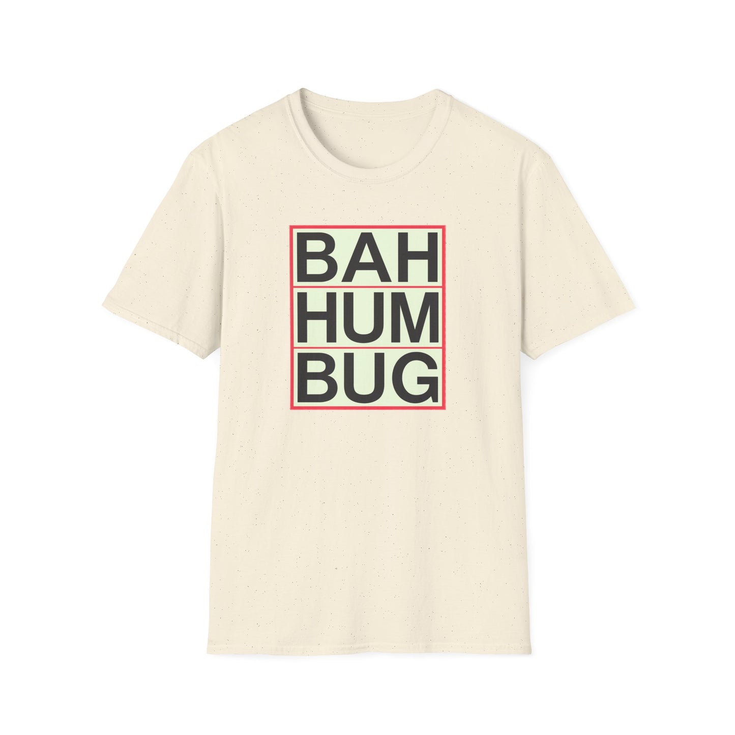 Bah Humbug Unisex Softstyle T-Shirt, Funny Christmas Shirt, Holiday Humor Tee, Gift for Grumpy Friends, Festive Casualwear