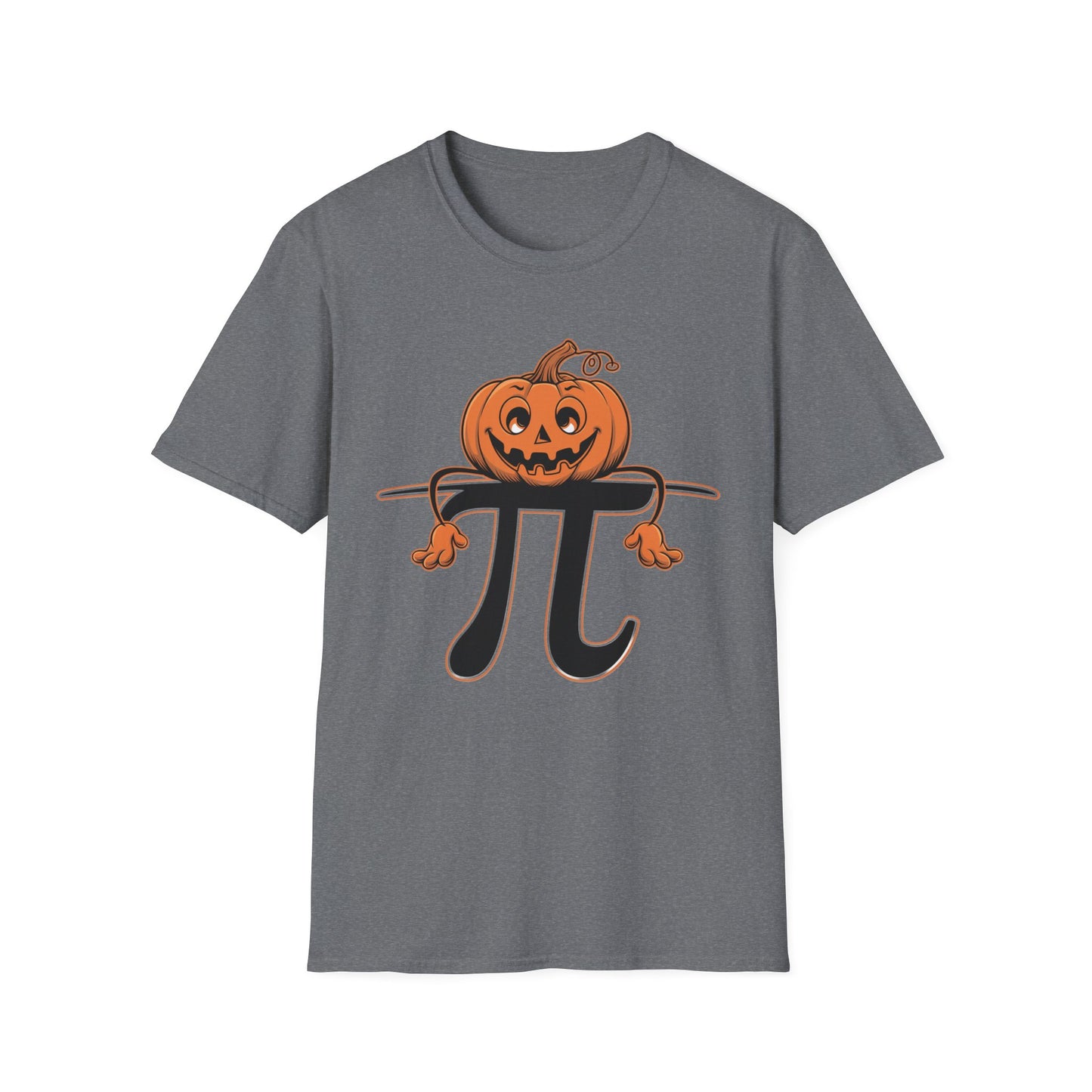 Funny Pumpkin Pi Unisex Softstyle T-Shirt - Halloween Tee, Math Lover Shirt, Fall Apparel, Seasonal Gift, Casual Outfit