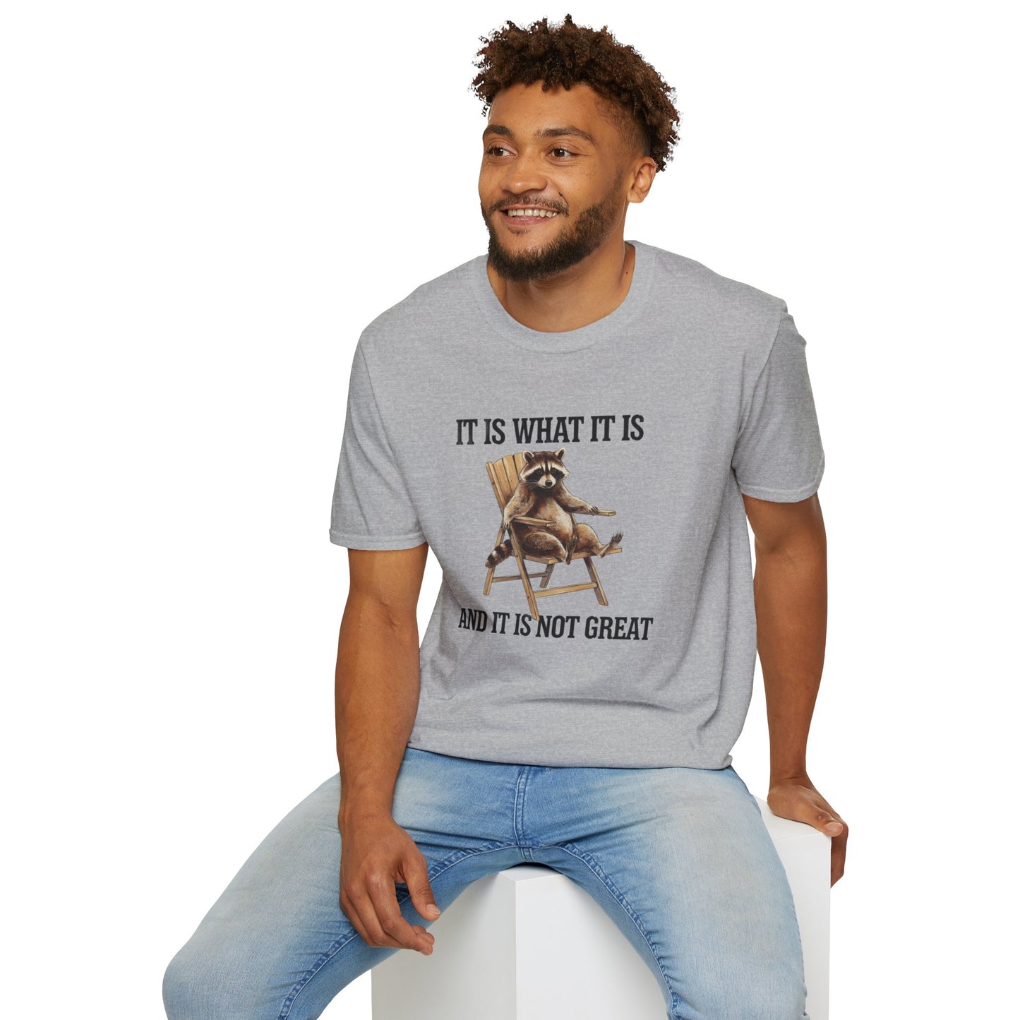 Funny Raccoon T-Shirt, Humorous Unisex Tee, Casual Wear, Gift for Friends, Relaxed Style, Everyday Humor, Animal Lover Shirt