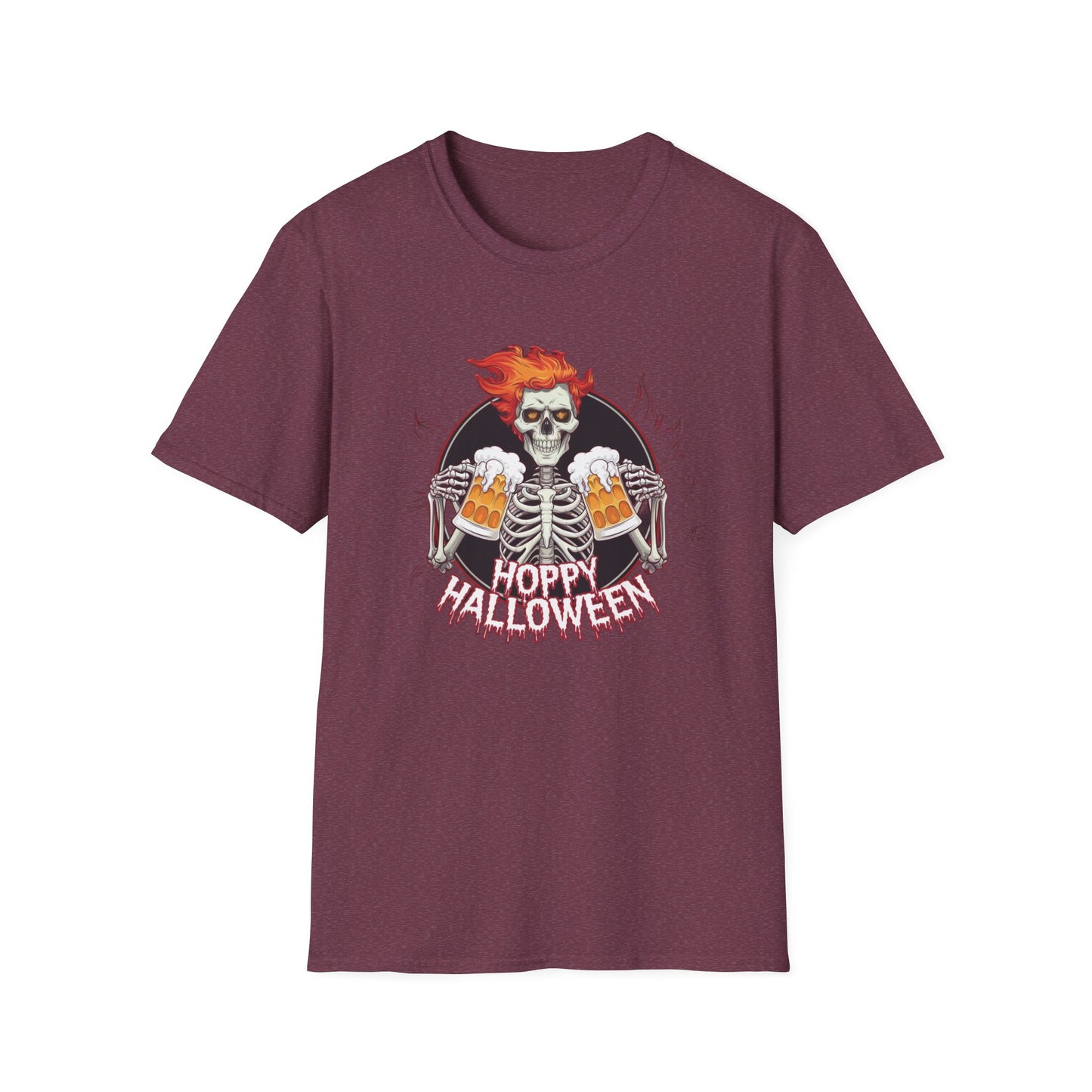 Halloween Skeleton T-Shirt, Unisex Softstyle Tee, Spooky Party Shirt, Halloween Costume Top, Gift for Halloween Lovers