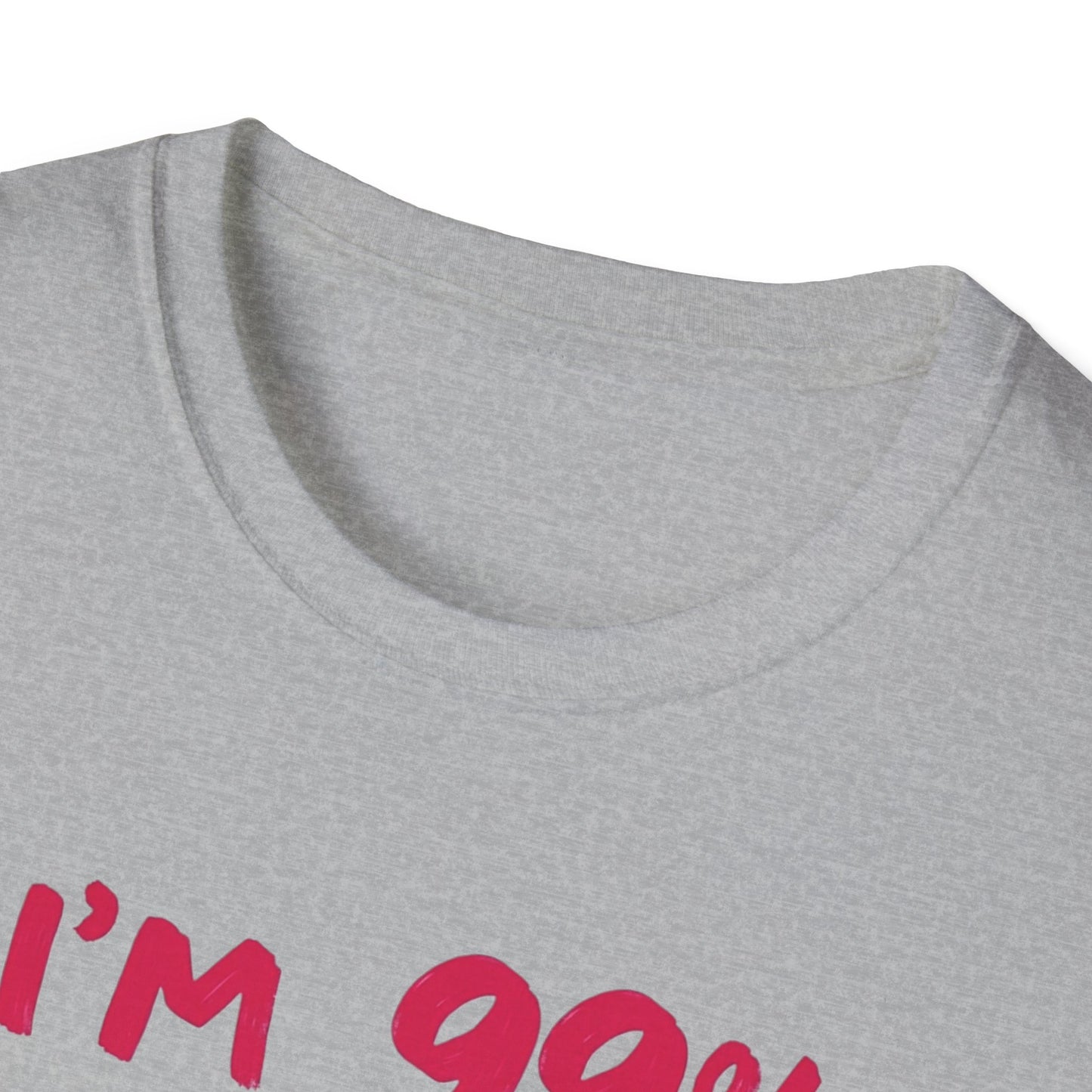 Humorous Graphic Tee, I'm 99% Angel But Ohh That 1%, Funny Gift, Casual Wear, Unique Birthday Shirt, Unisex Softstyle T-Shirt