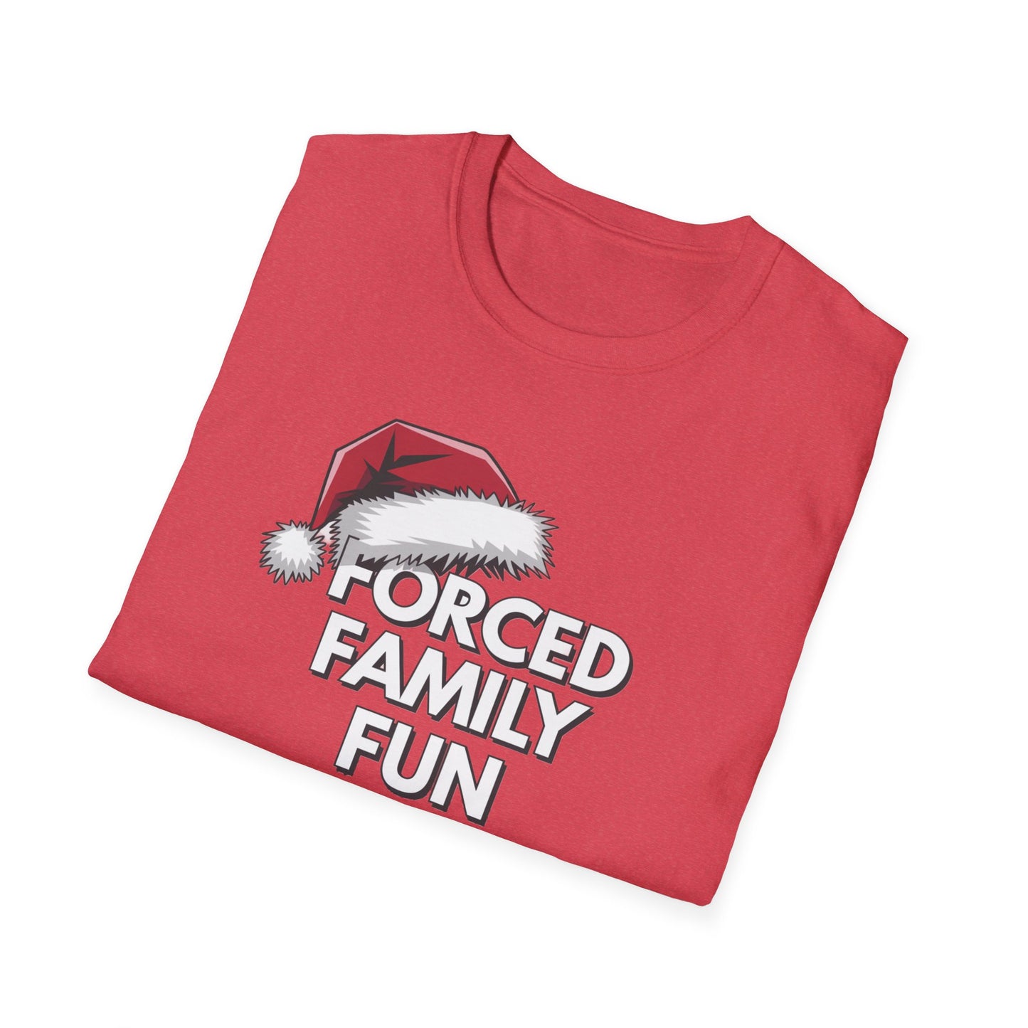 Forced Family Fun T-Shirt | Unisex Holiday Tee, Christmas Gift, Family Reunion Wear, Funny Christmas Shirt, Softstyle Tee