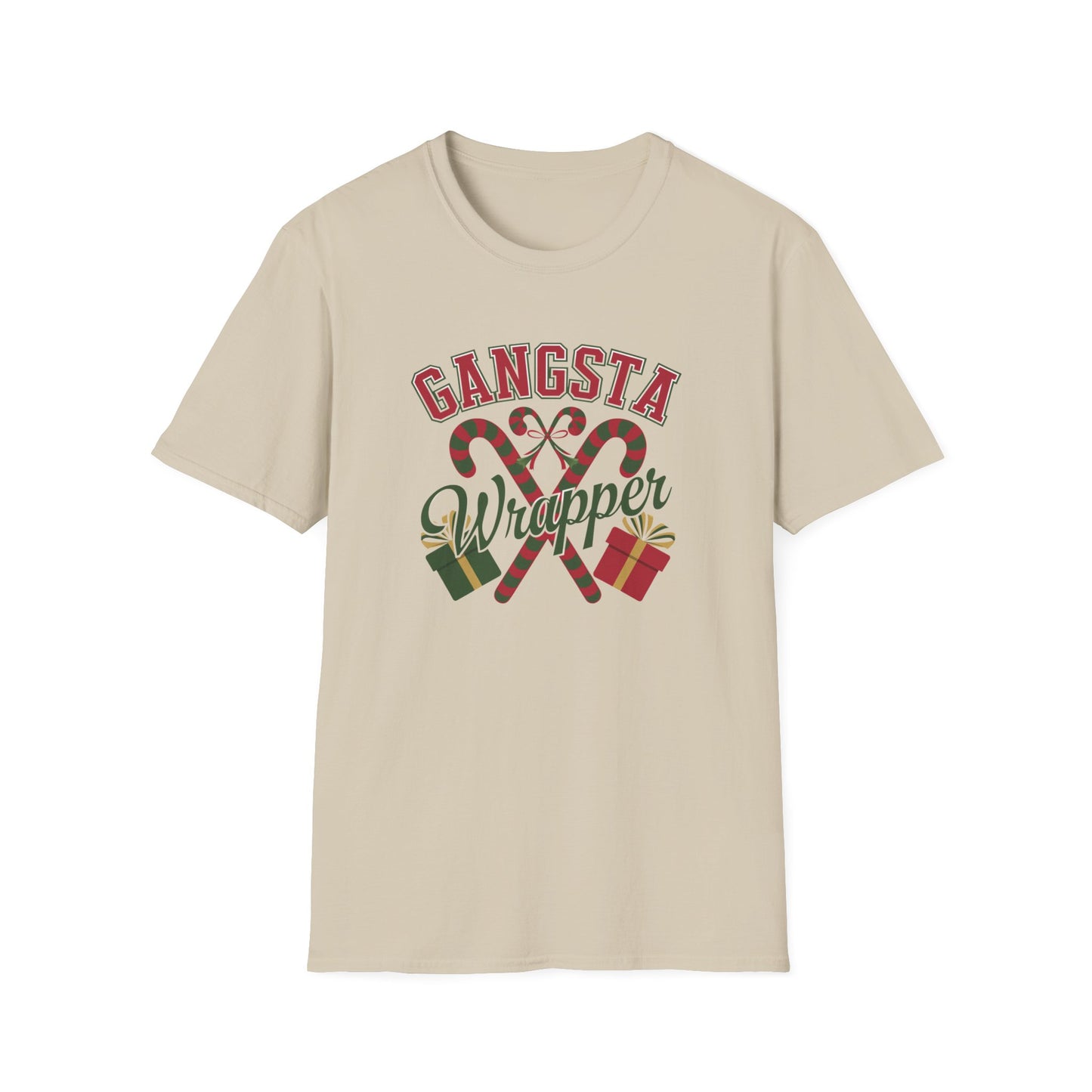 Gangsta Wrapper Unisex T-Shirt, Funny Holiday Shirt, Christmas Apparel, Gift for Him/Her, December Party Outfit, Trendy Holiday Tee