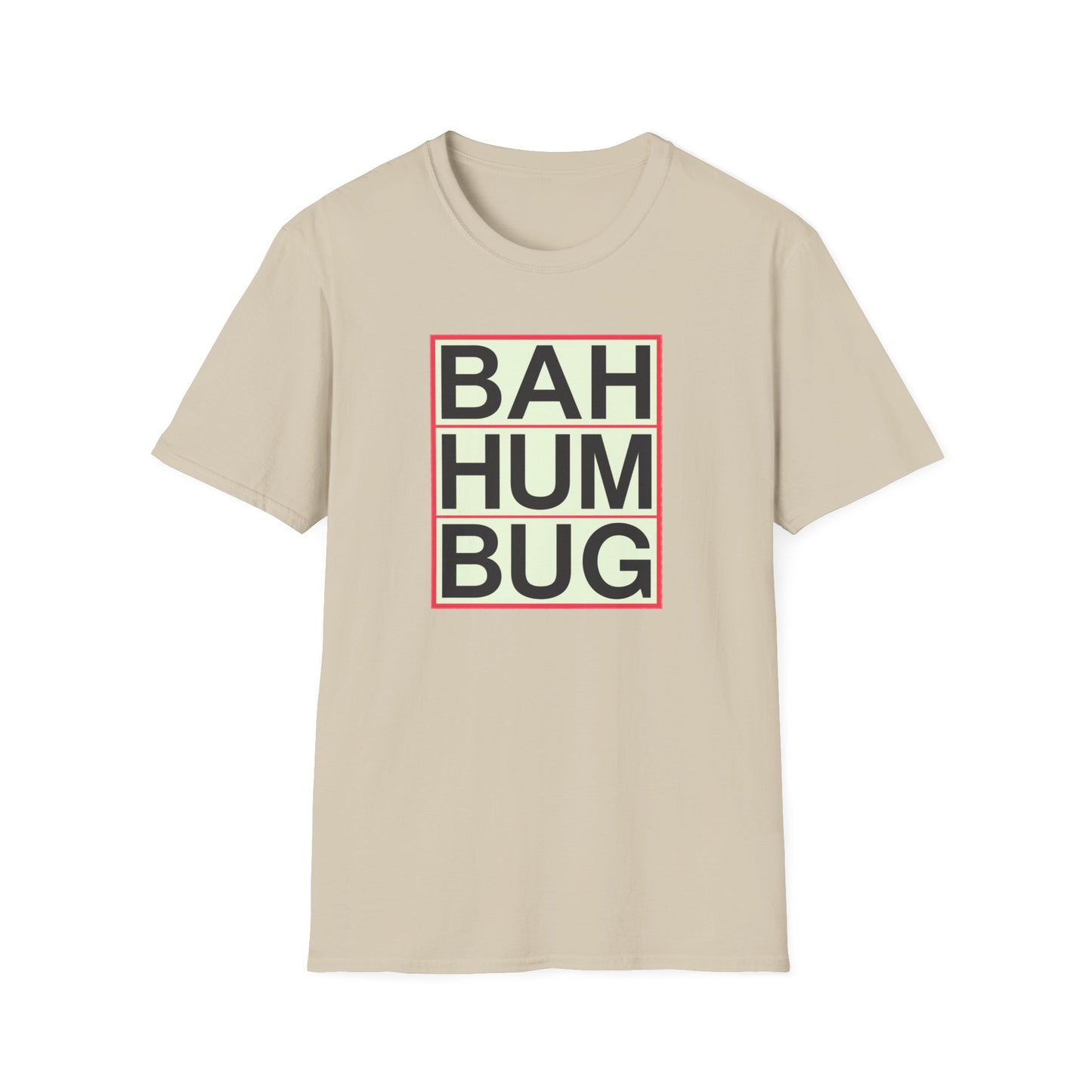Bah Humbug Unisex Softstyle T-Shirt, Funny Christmas Shirt, Holiday Humor Tee, Gift for Grumpy Friends, Festive Casualwear